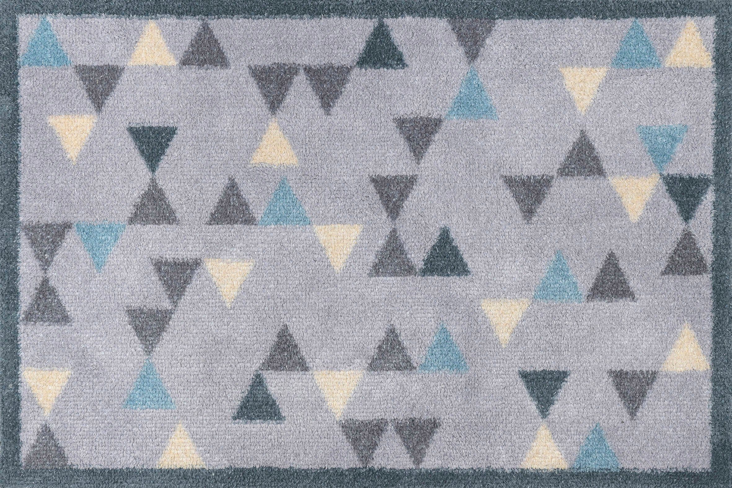 Teppich Triangles, wash+dry by Kleen-Tex, rechteckig, Höhe: 9 mm,  maschinenwaschbar 30°C, hergestellt in Europa, PVC-frei