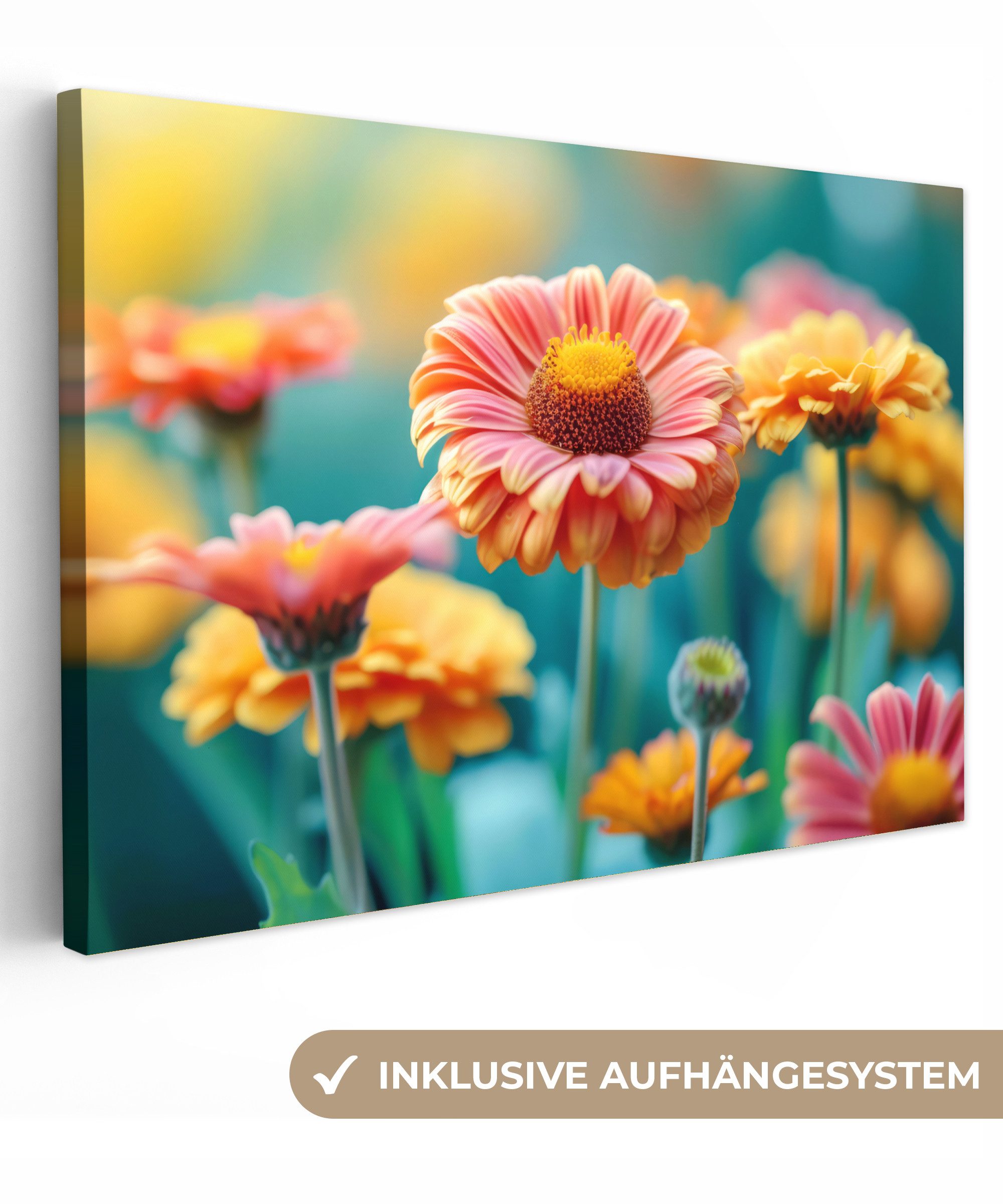 OneMillionCanvasses® Leinwandbild Blumen - Bunt - günstig online kaufen