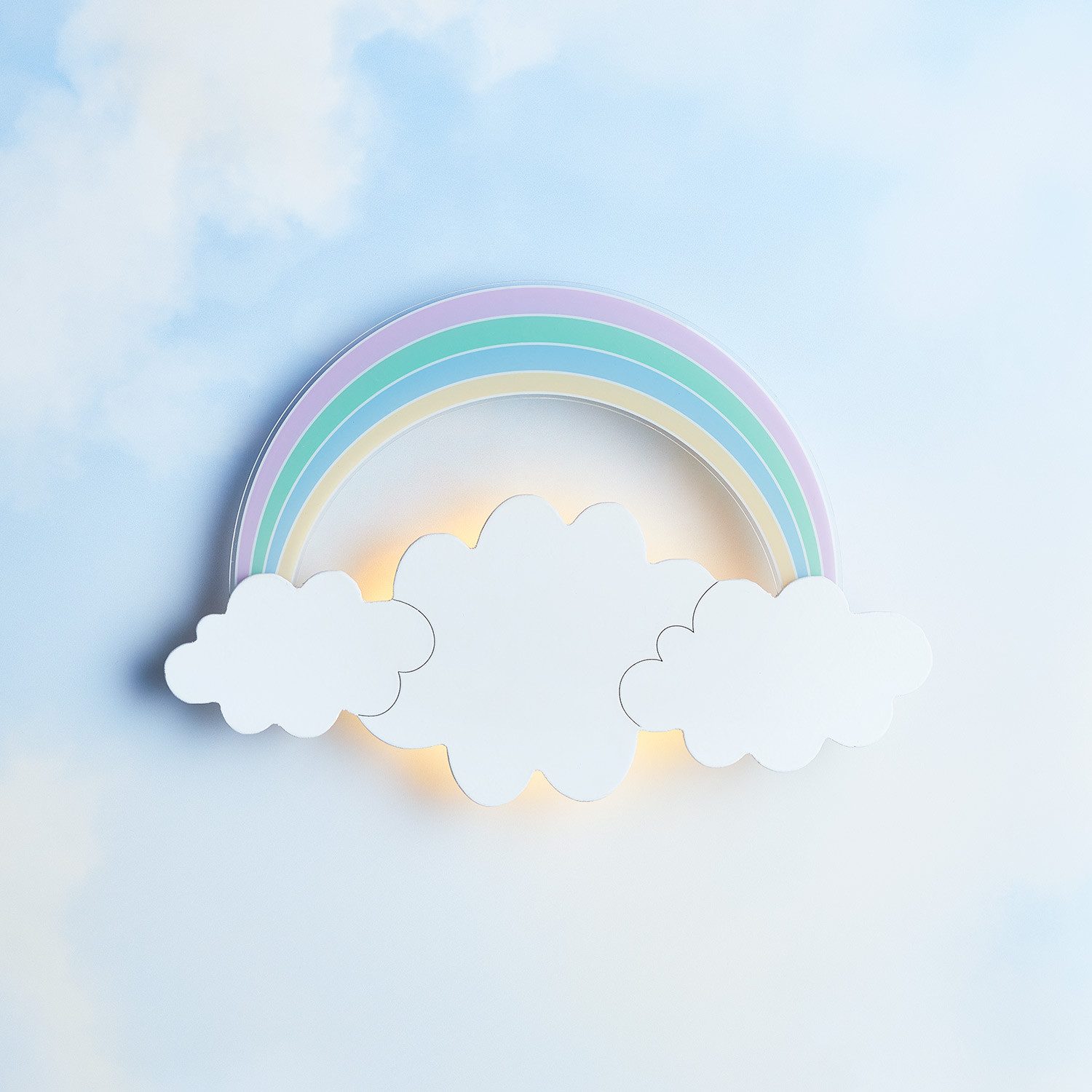 Lights4fun LED Wandleuchte Regenbogen und Wolke Wandlampe Kinderzimmer