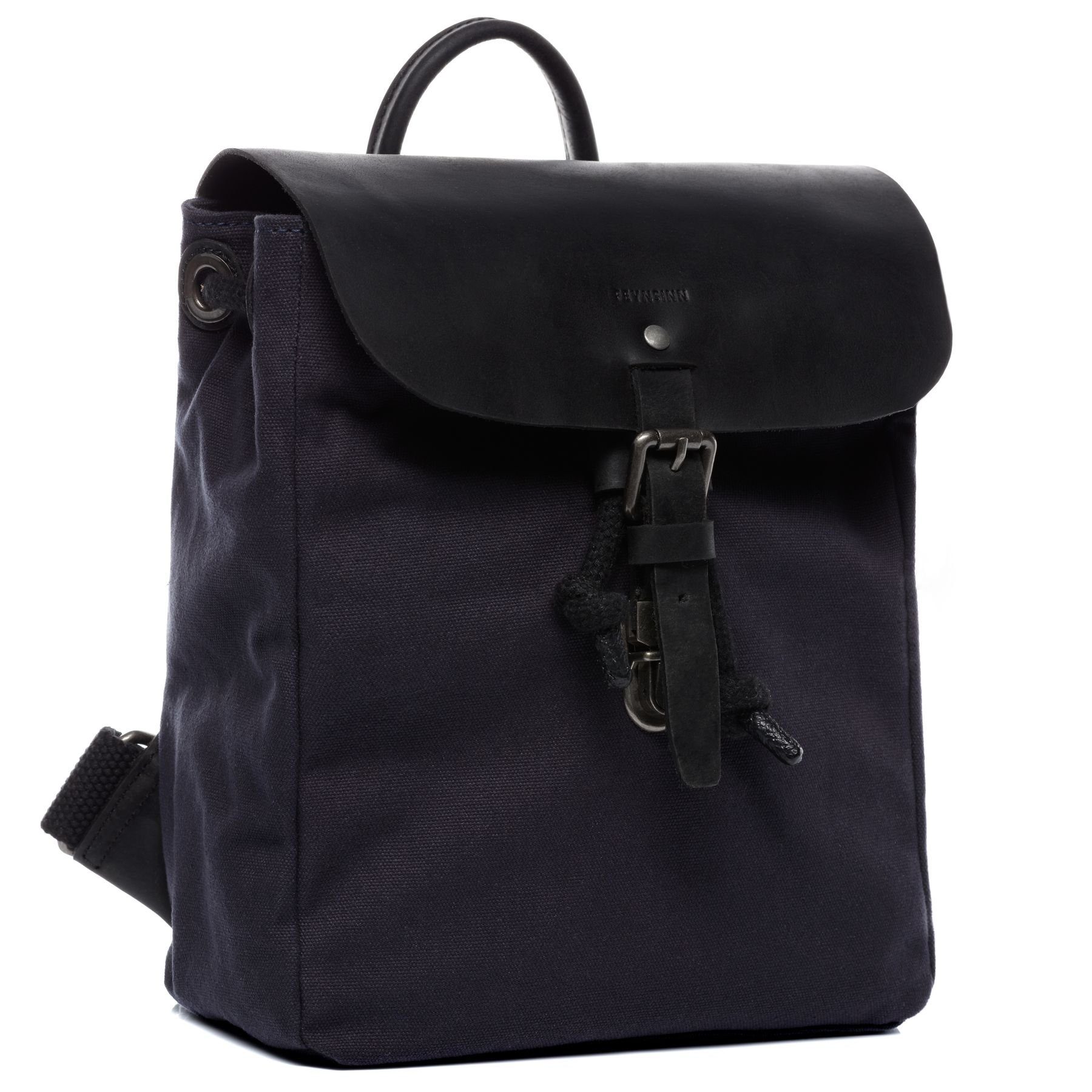 Herren HANNE, blau Rucksack Daypack, Damen Cityrucksack Echtleder, & Backpack FEYNSINN Canvas Unisex & Rucksack Leder Canvas