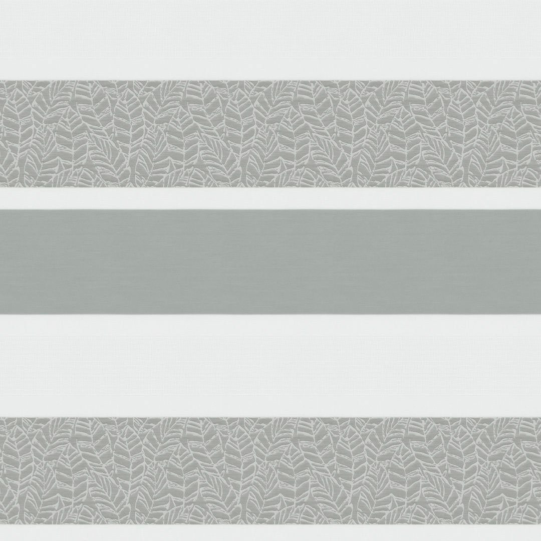 Multifunktionsband Monte, Querstreifen St), Neutex you!, mit for halbtransparent, r Vorhang (1 grau/weiß Blattmotiv