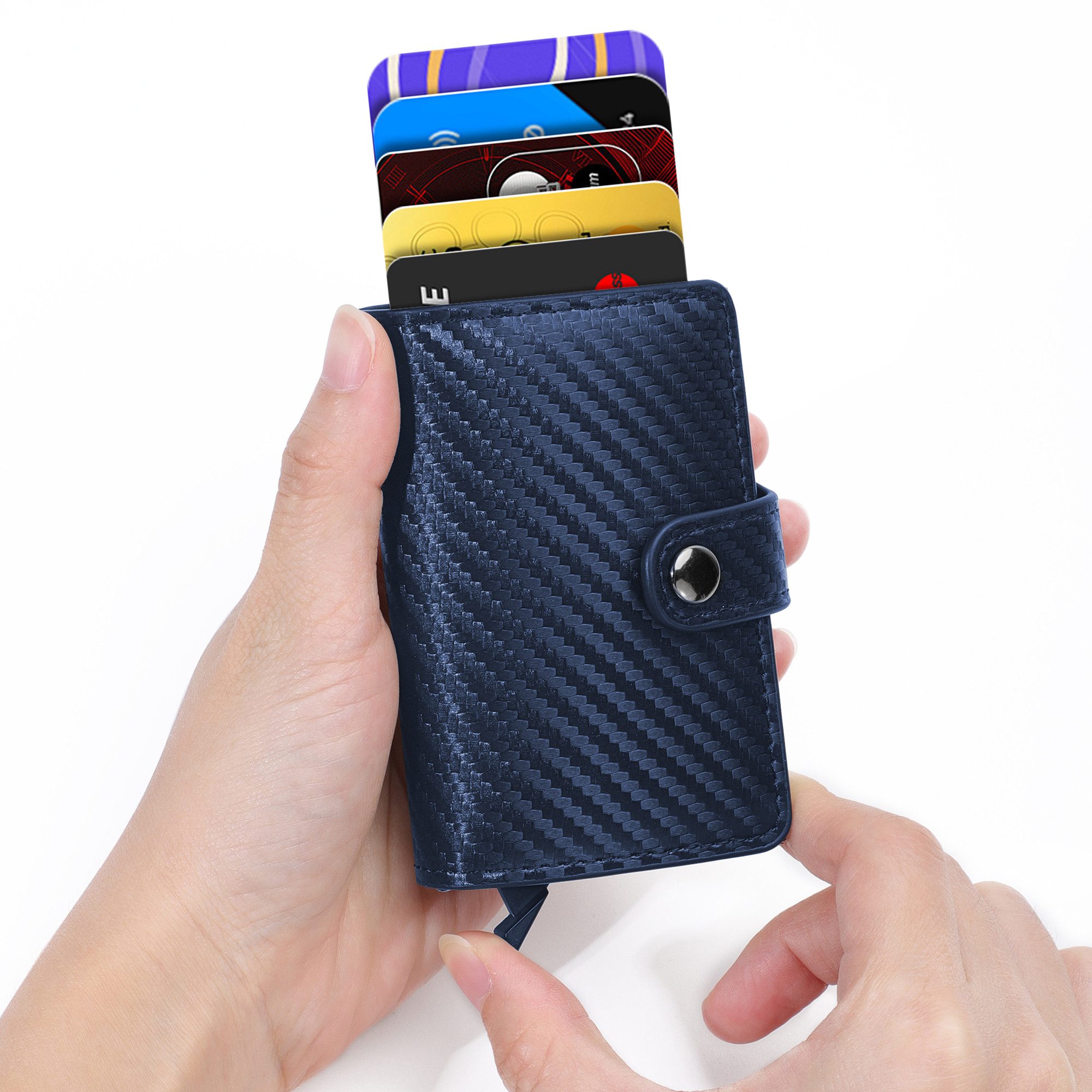 BRAIDOL Geldbörse Herren Geldbörse Cardholder,mit RFID Schutz,Mini Geldbörse Kartenetui (Mini Geldbörse Herren & Damen, Kreditkartenetui mit Münzfach & RFID-Schutz Smart Wallet), Geldbeutel Automatisch Pop Up für 6 Karten,Mini Geldbörse