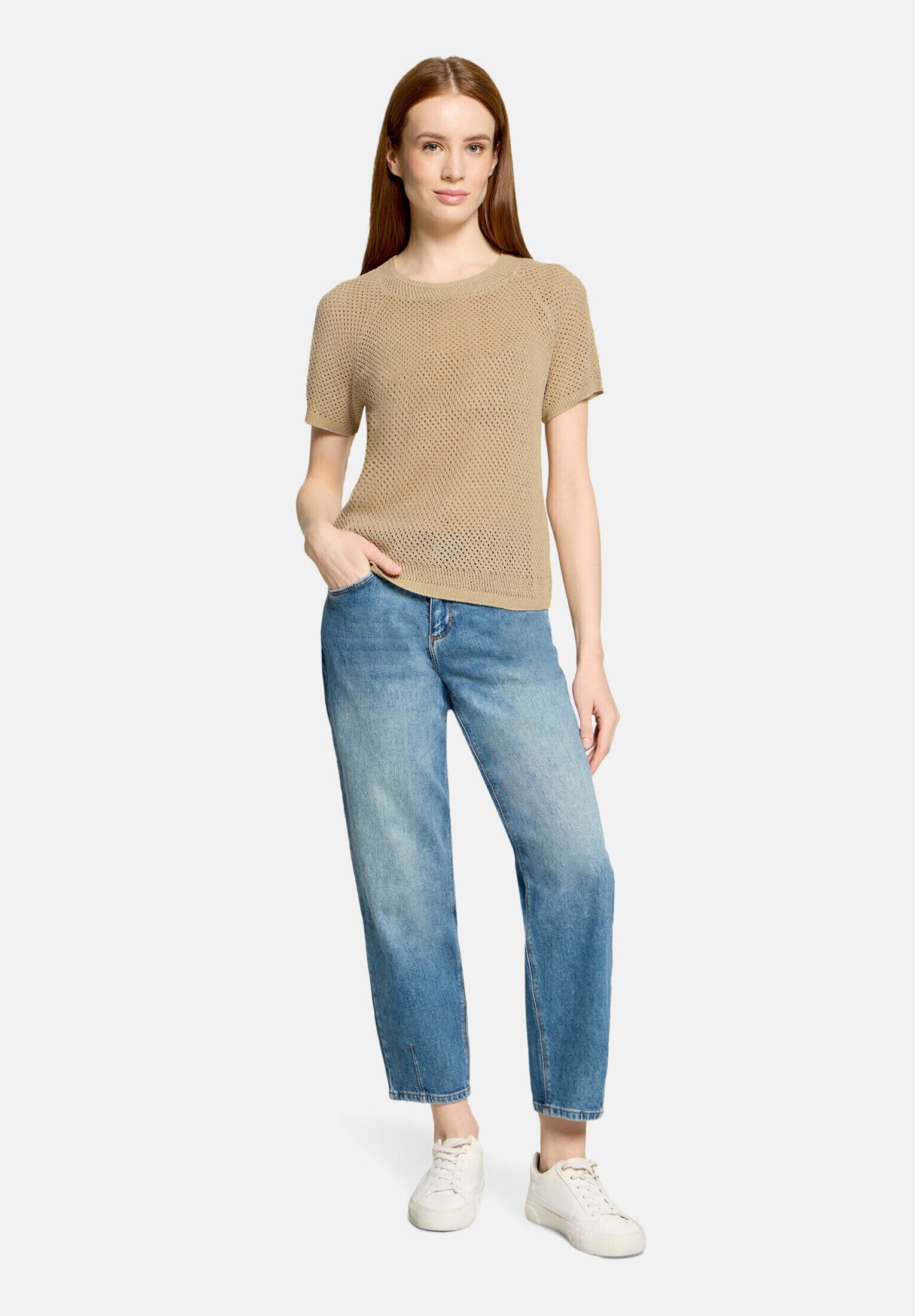 Cartoon Kurzarmshirt Damen mit Rundhalsausschnitt (1-tlg)
