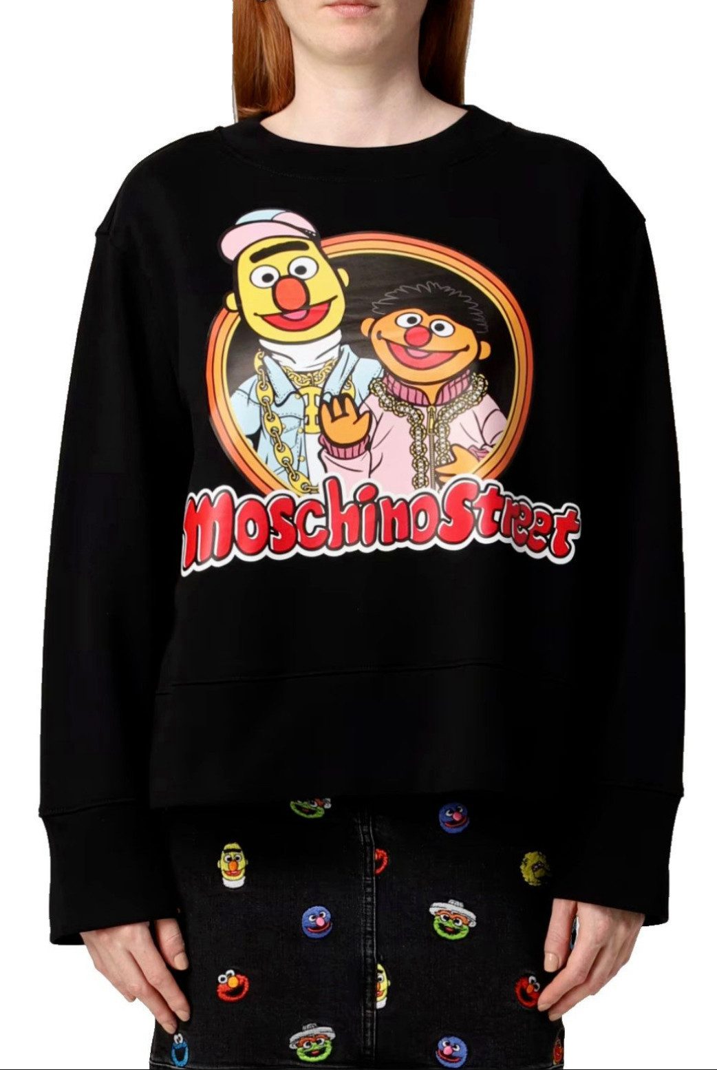 Moschino Sweatshirt X SESAME STREET Bert & Ernie Sweatshirt Sweater Pulli Pullover Moschino x Sesame Street© Kollaboration
