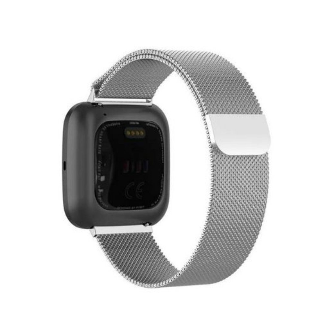 SmartUP Smartwatch-Armband Für Fitbit Versa 2 Magnetisches Edelstahl Armband Milanese, Atmungaktiv, zeitloses Design, stufenlos verstellbar