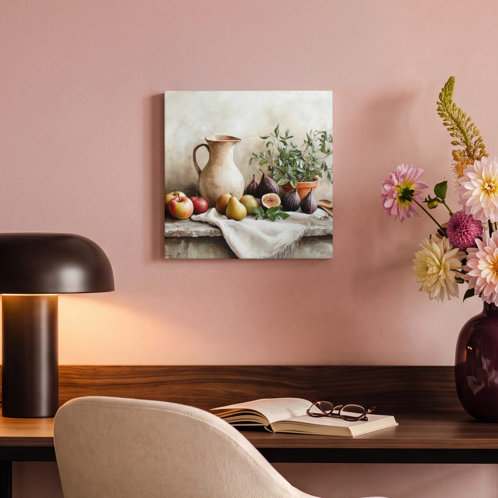 OneMillionCanvasses® Leinwandbild Obst - Kräuter - Ländlich, Fotodruck (1 St), Wandbild, Deko Schlafzimmer Wohnzimmer Flur 20x20 cm – Bild 4 von 5