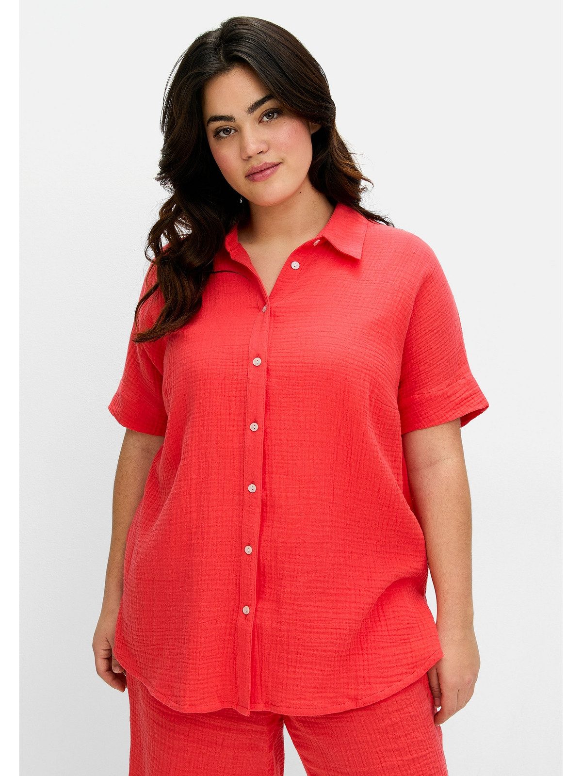 Sheego Hemdbluse Große Größen aus weicher günstig online kaufen