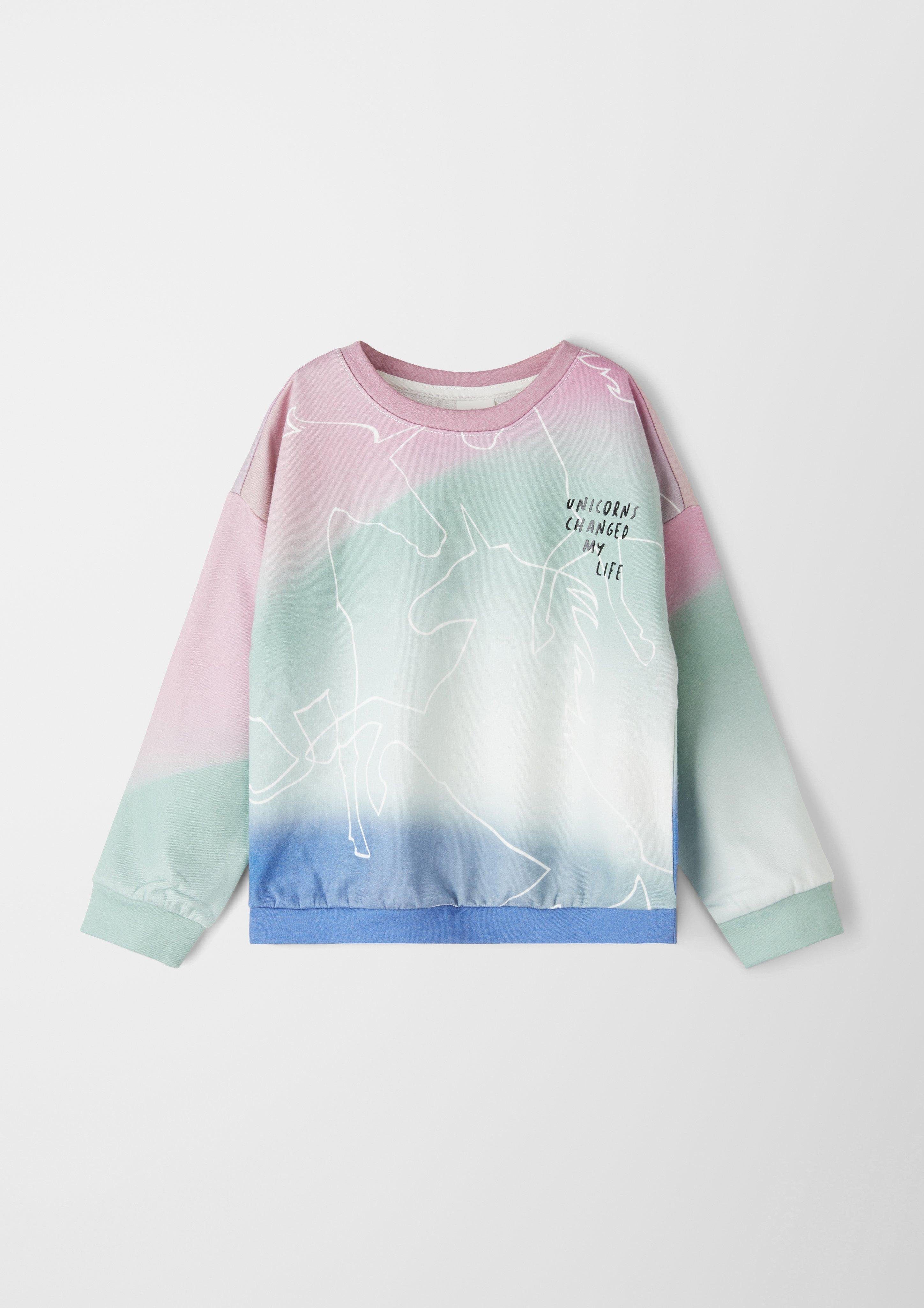 Einhorn-Motiv Sweatshirt mit s.Oliver Kontrast-Details Sweatshirt