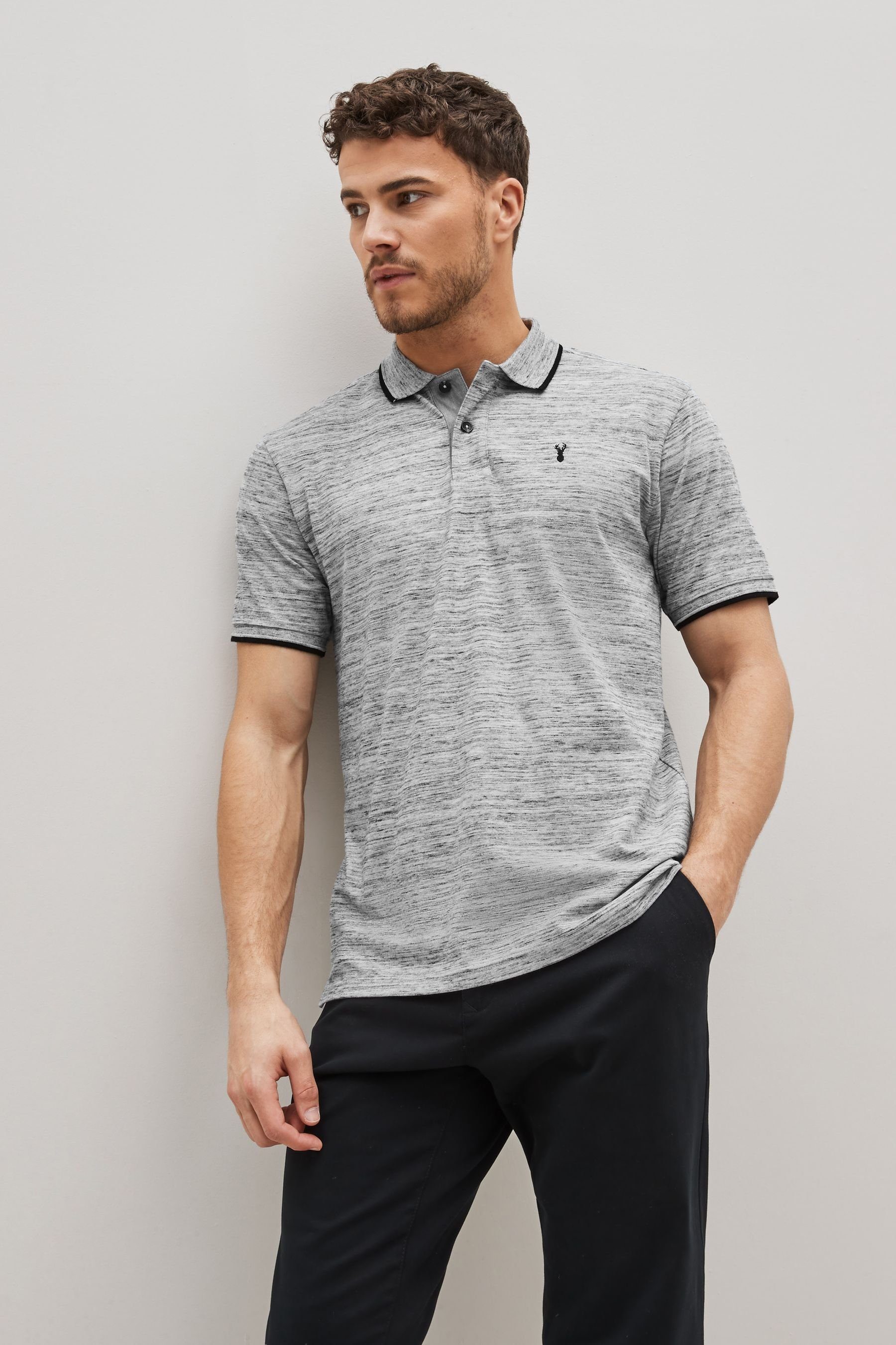 Next Poloshirt Weiches Polo-Shirt (1-tlg) Grey