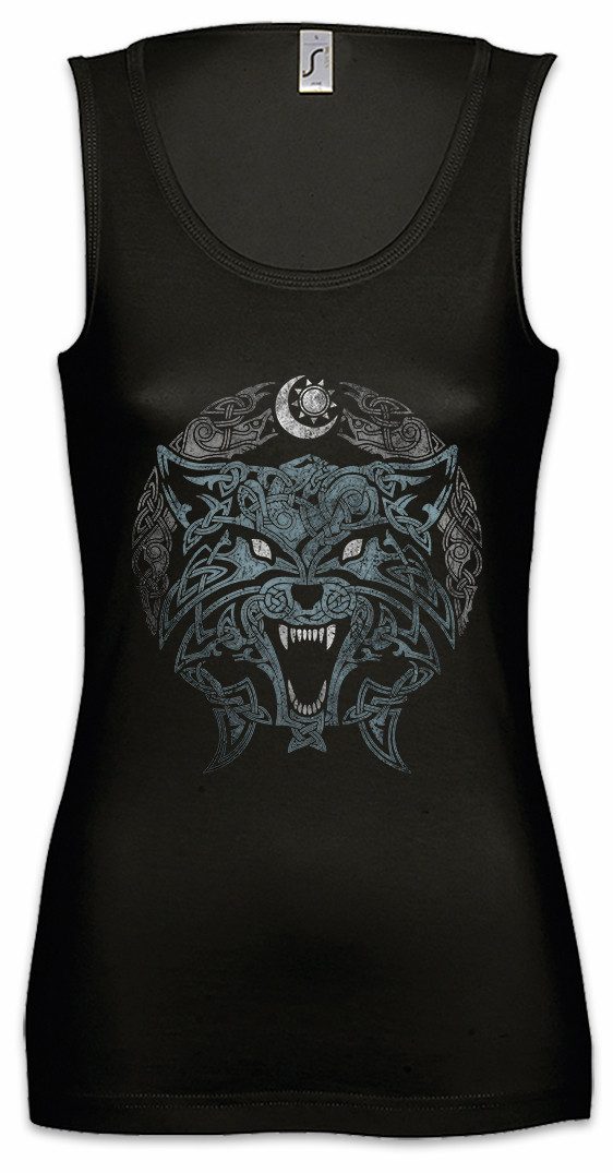 Tanktop Celtic Tribal Wolf Ärmelloses Damen T-Shirt Kelten Knoten Keltisch
