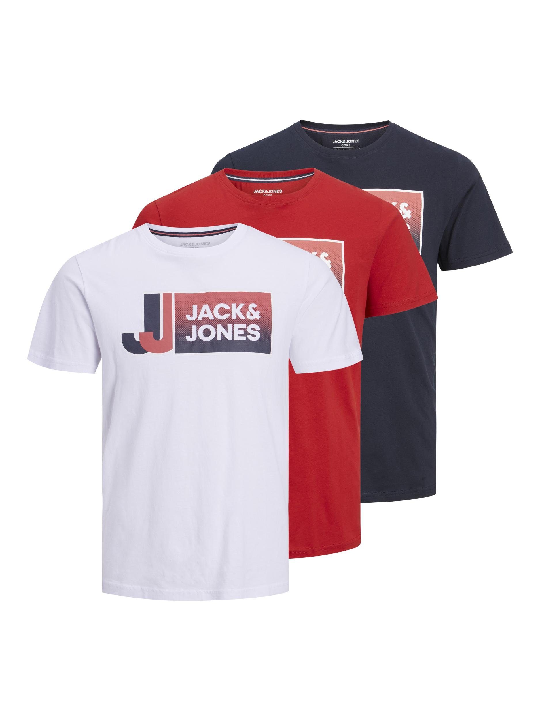 Jack & Jones Junior T-Shirt (3-tlg) JCOLOGAN TEE SS CREW NECK 23 3PK MP JNR