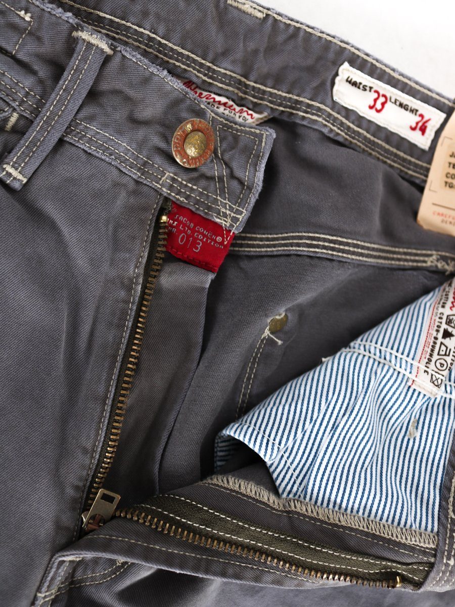Herren Jeans JACOB COHEN Slim-fit-Jeans Handgefertigte Chino Hose Vintage Grau - James W33 L34