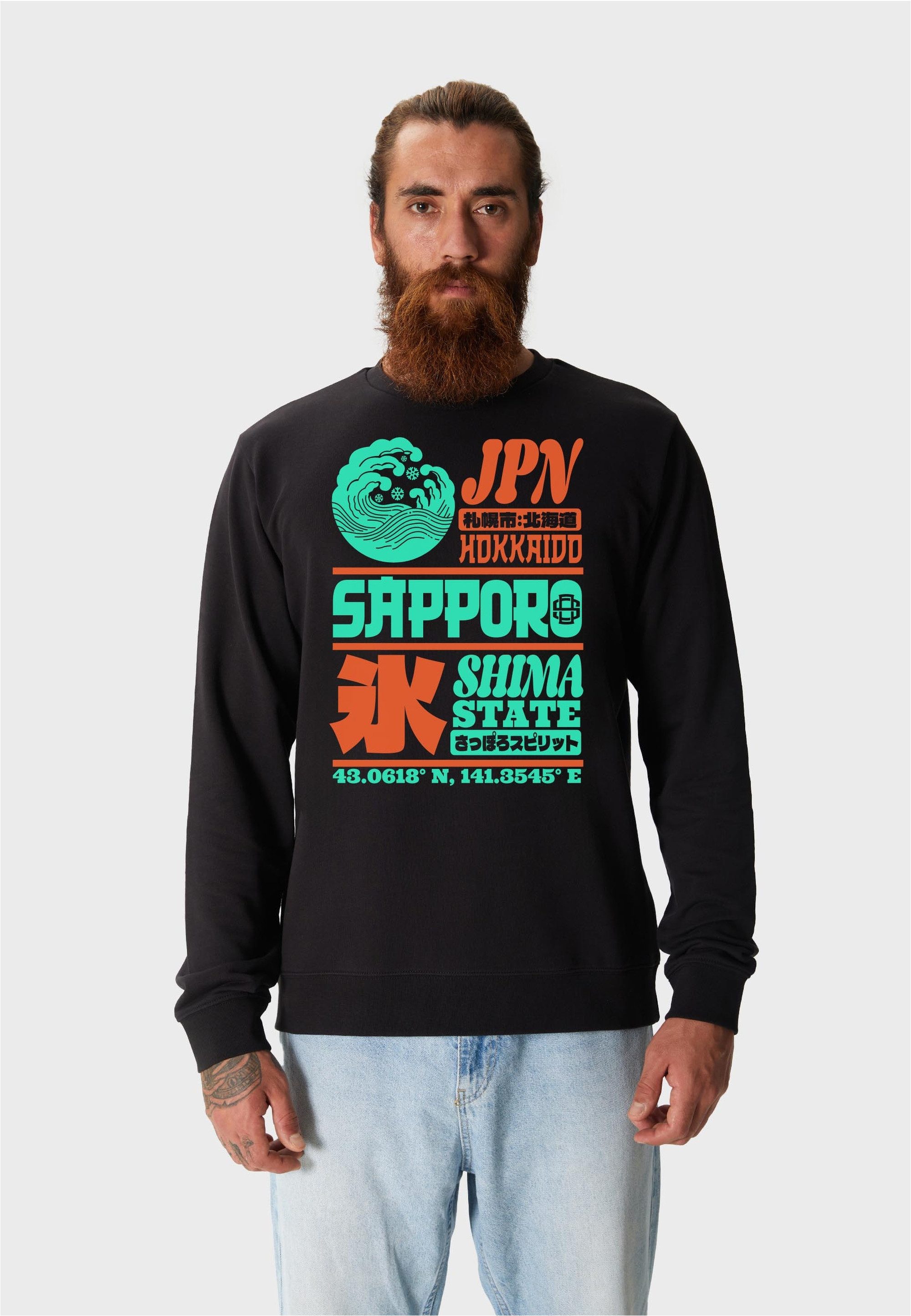 Oldskull Sweatshirt Asian Sapporo Hokkaido Island Graphic mit fernöstlichem Motivprint