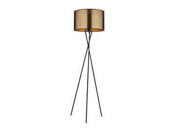 meineWunschleuchte LED Stehlampe, LED wechselbar, warmweiß, Dreibein Design-erlampe ausgefallene Tripod Schwarz Gold-en, H 159cm