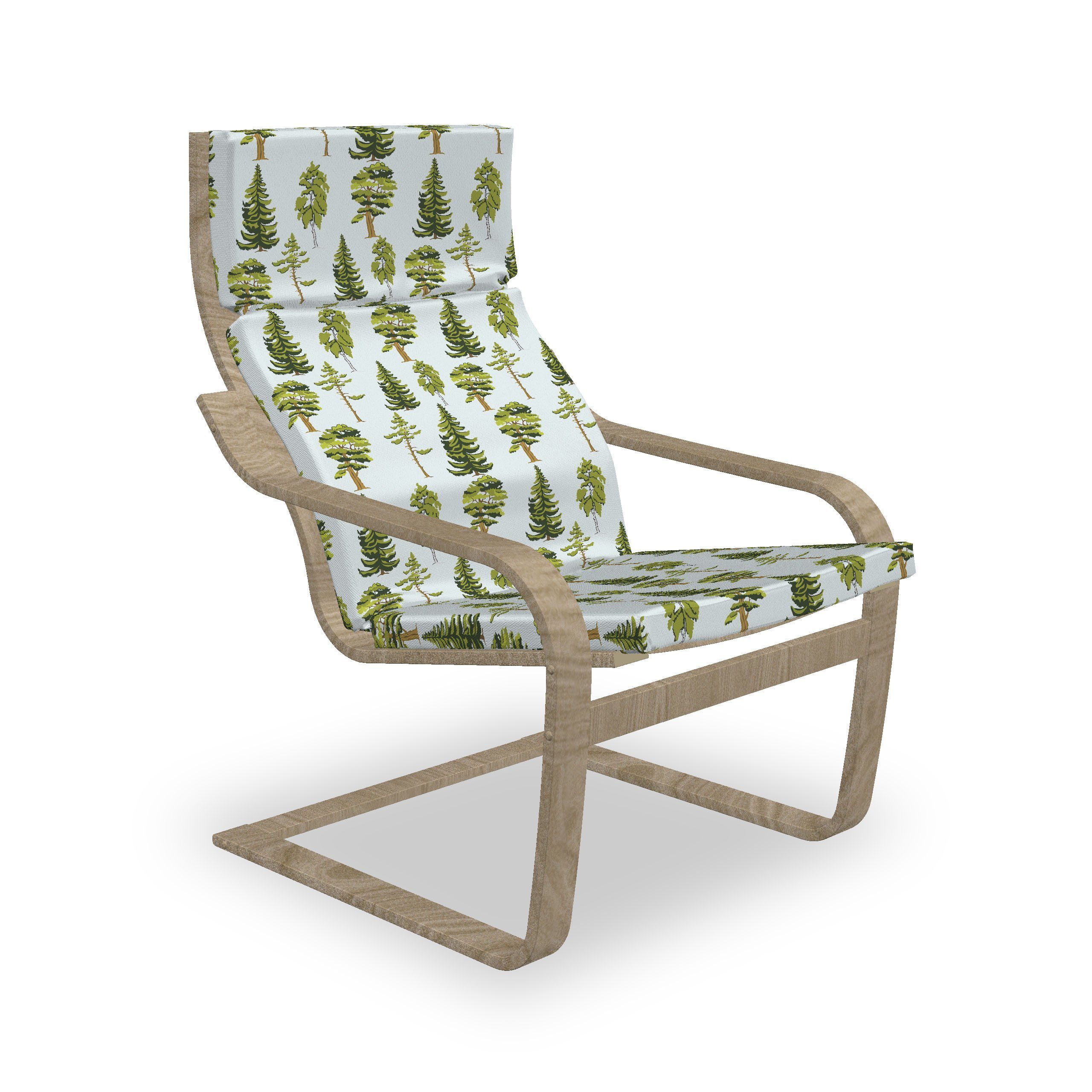 Abakuhaus Stuhlkissen Sitzkissen mit Stuhlkissen mit Hakenschlaufe und Reißverschluss, Blätter Pine Oak Tannenbaum Grafik