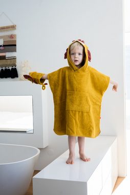 kikadu Badeponcho Poncho Löwe Mustard, kuschelig weich Bio-Baumwolle