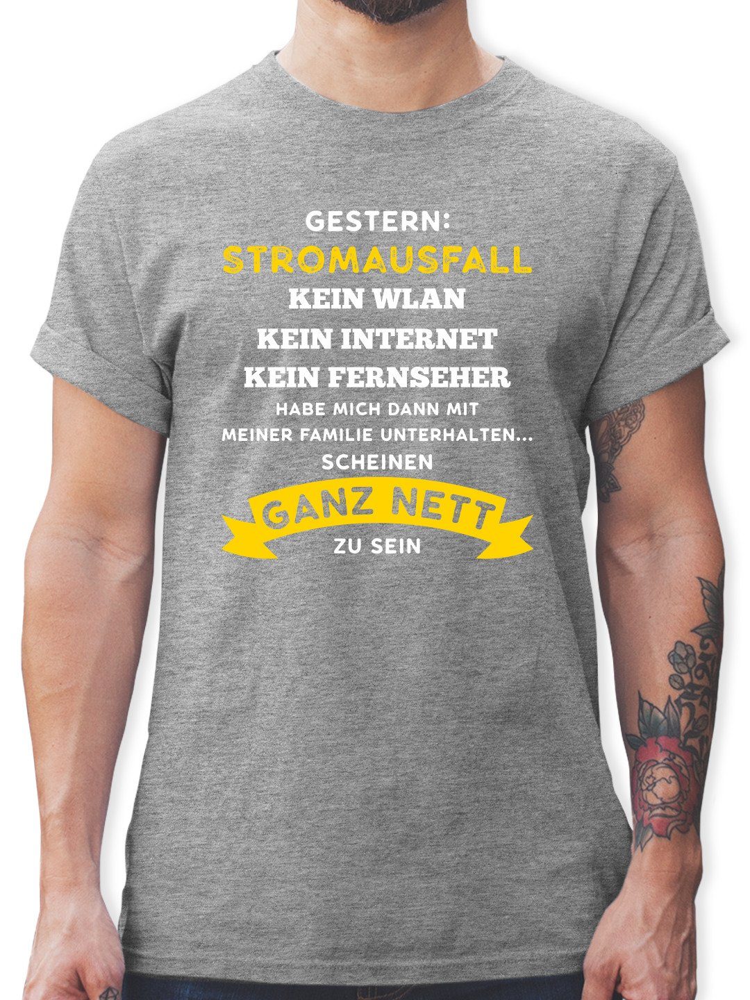 Shirtracer TShirt »Stromausfall Kein WLAN Familie Herren Premium T