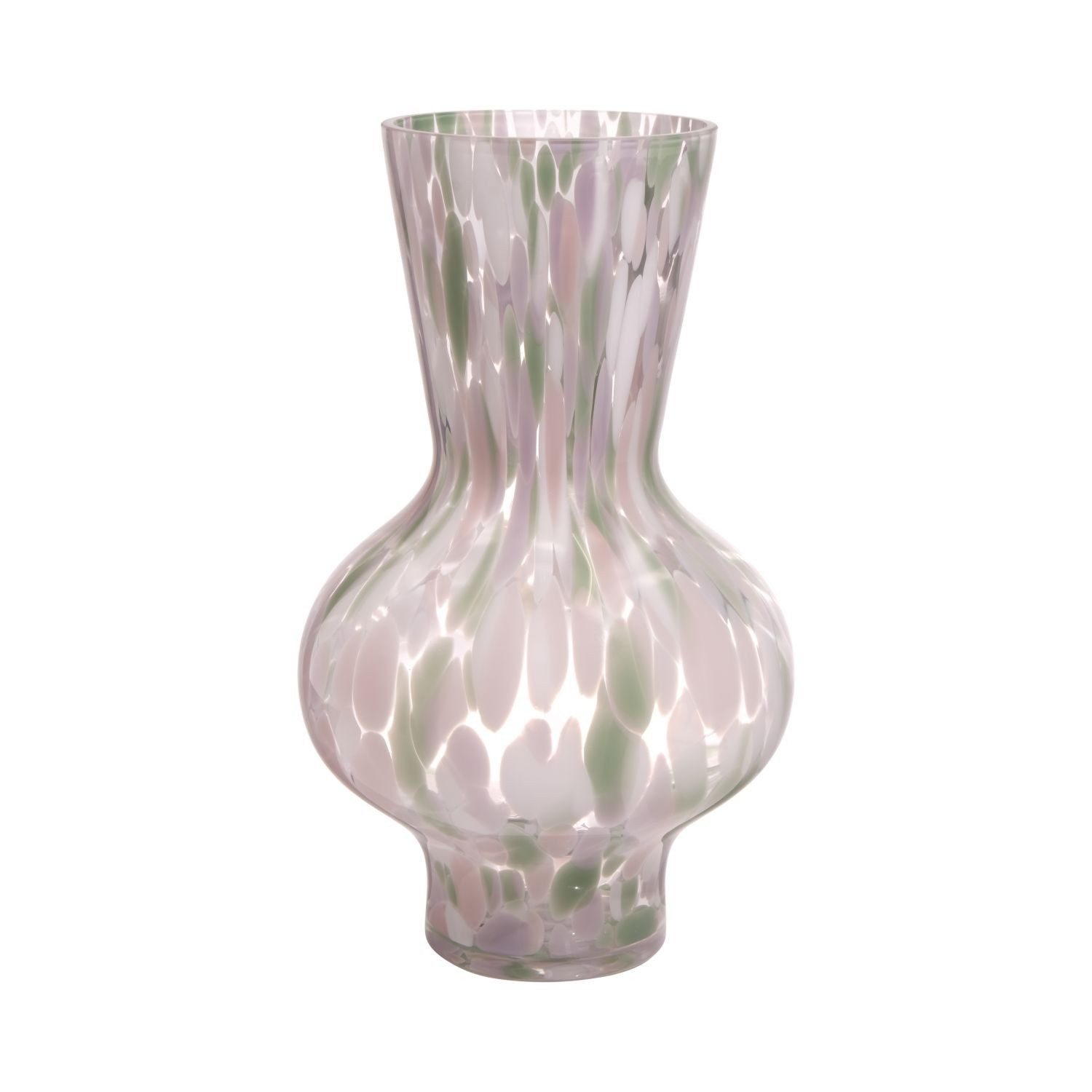 INNA-Glas Kugelvase Kugelige Glasvase Russell, Leopardenmuster, lila-Minz