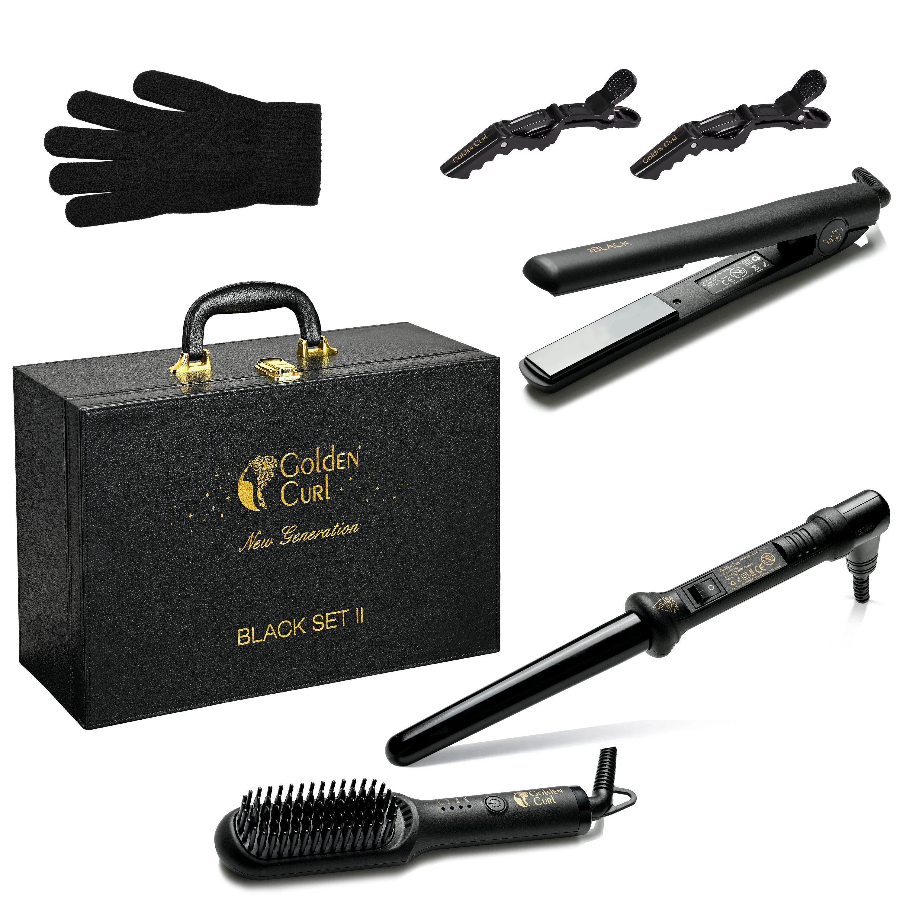 Golden Curl Glätteisen The Luxury Set Keramik-Beschichtung