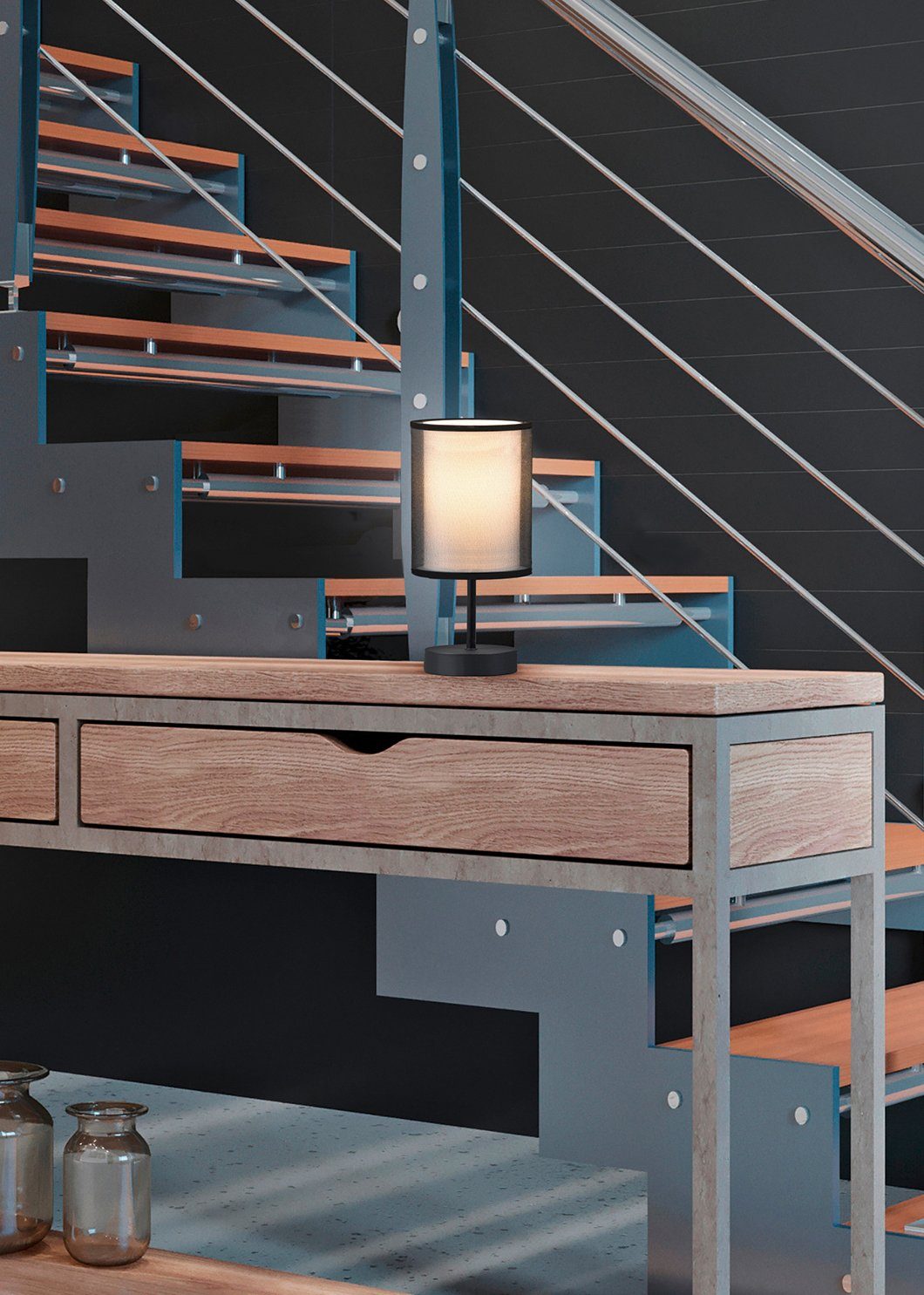 my home Tischleuchte Liotta, Ein-/Ausschalter, Leuchtmittel wechselbar, mit günstig online kaufen