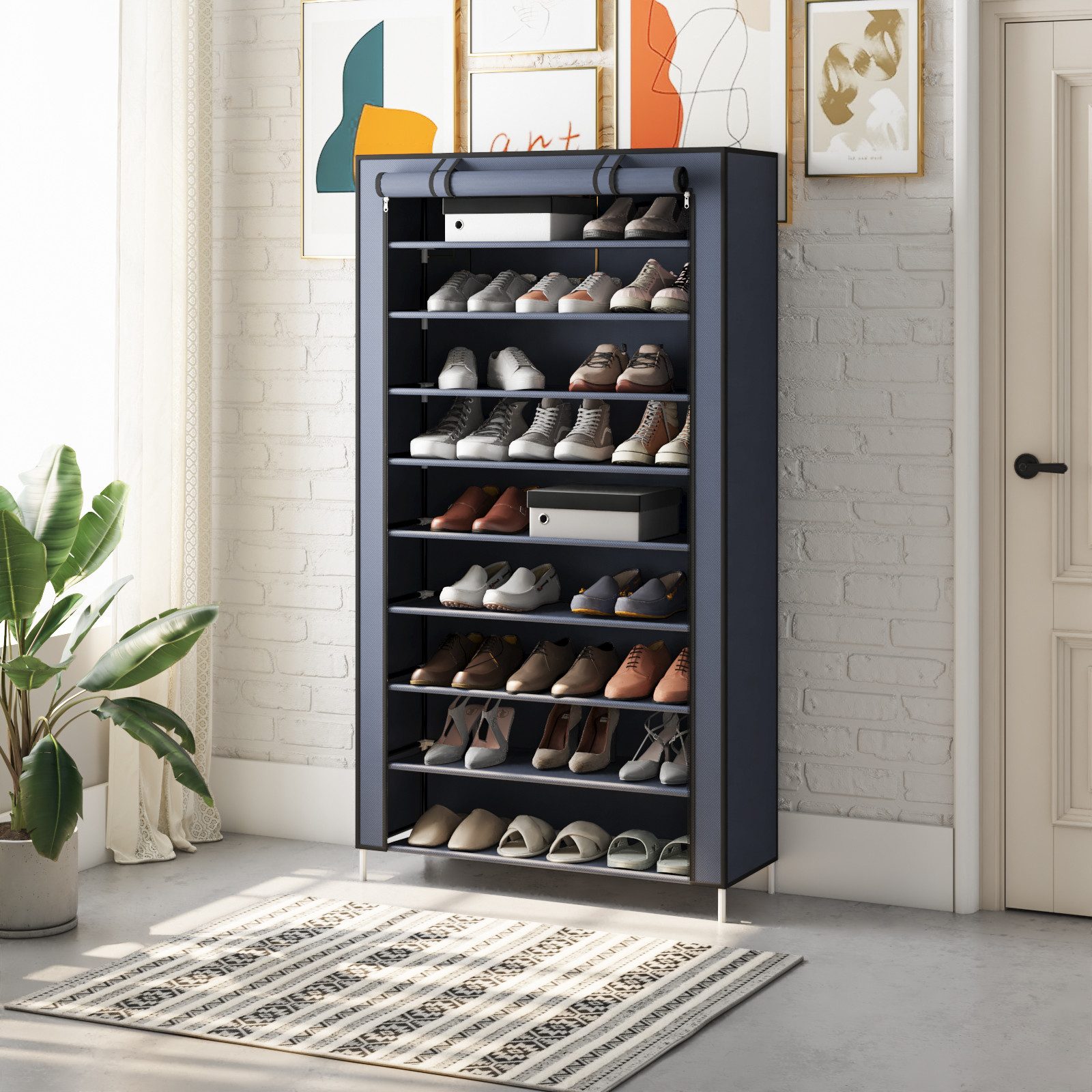 Mondeer Schuhschrank 9 Schicht Schuhregal Staubdichtes günstig online kaufen