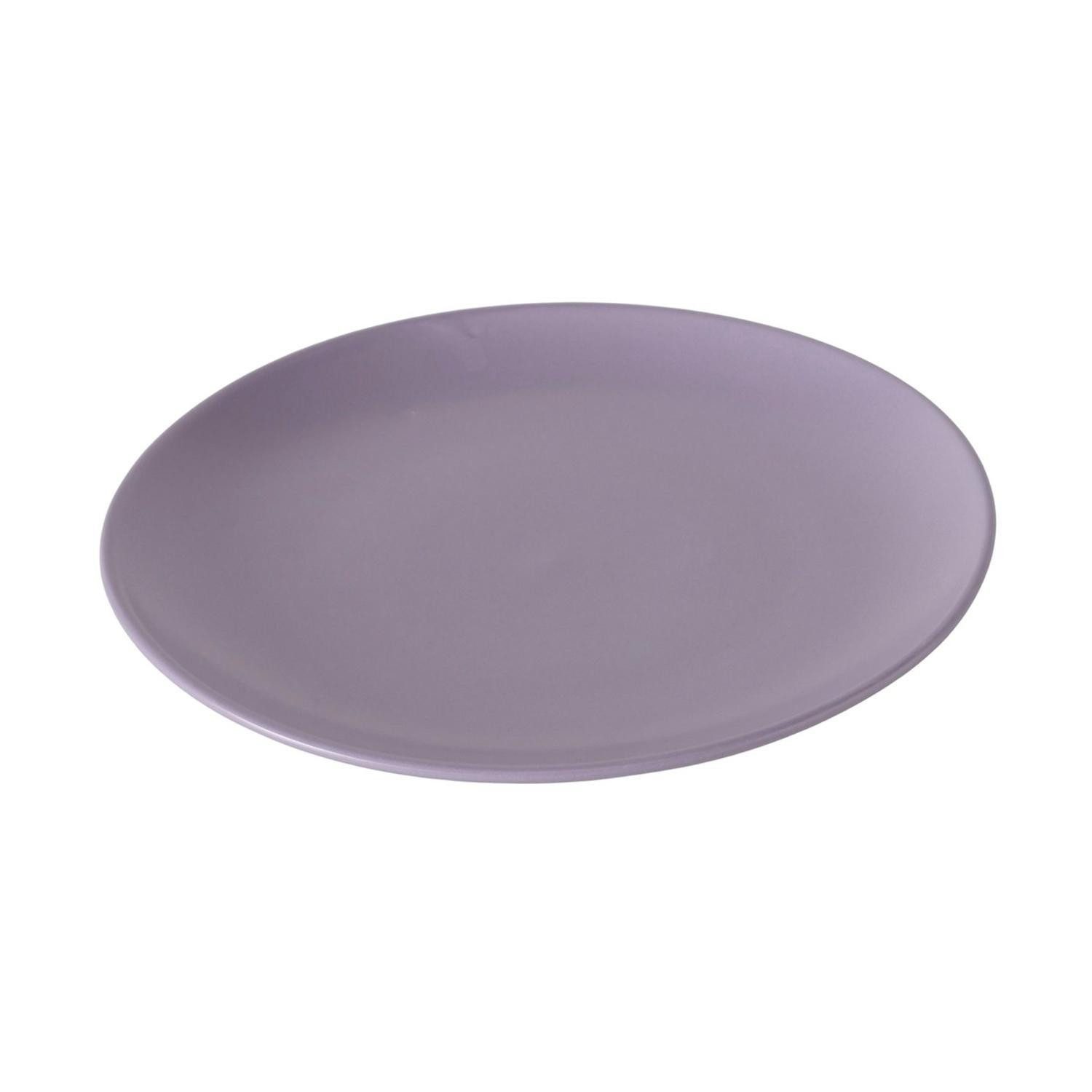 BOLTZE GRUPPE GmbH Frühstücksteller PASTELL, Ø 20,5 cm, Fliederfarben, Steinzeug, (1 St), spülmaschinen- und mikrowellengeeignet