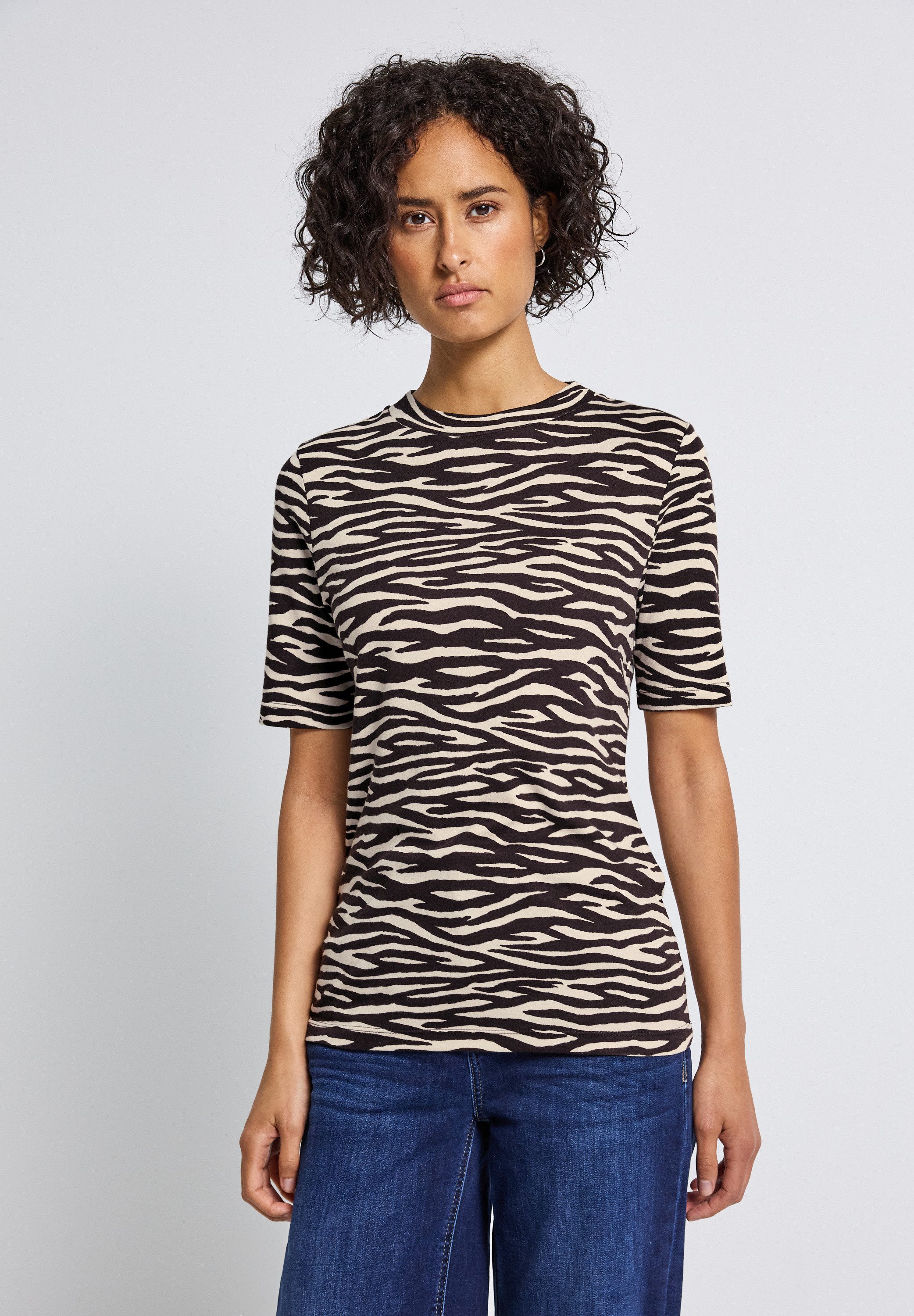 STREET ONE T-Shirt mit Zebramuster. Reduzierter Preis € 22,99. Unverbindliche Preisempfehlung € 29,99
