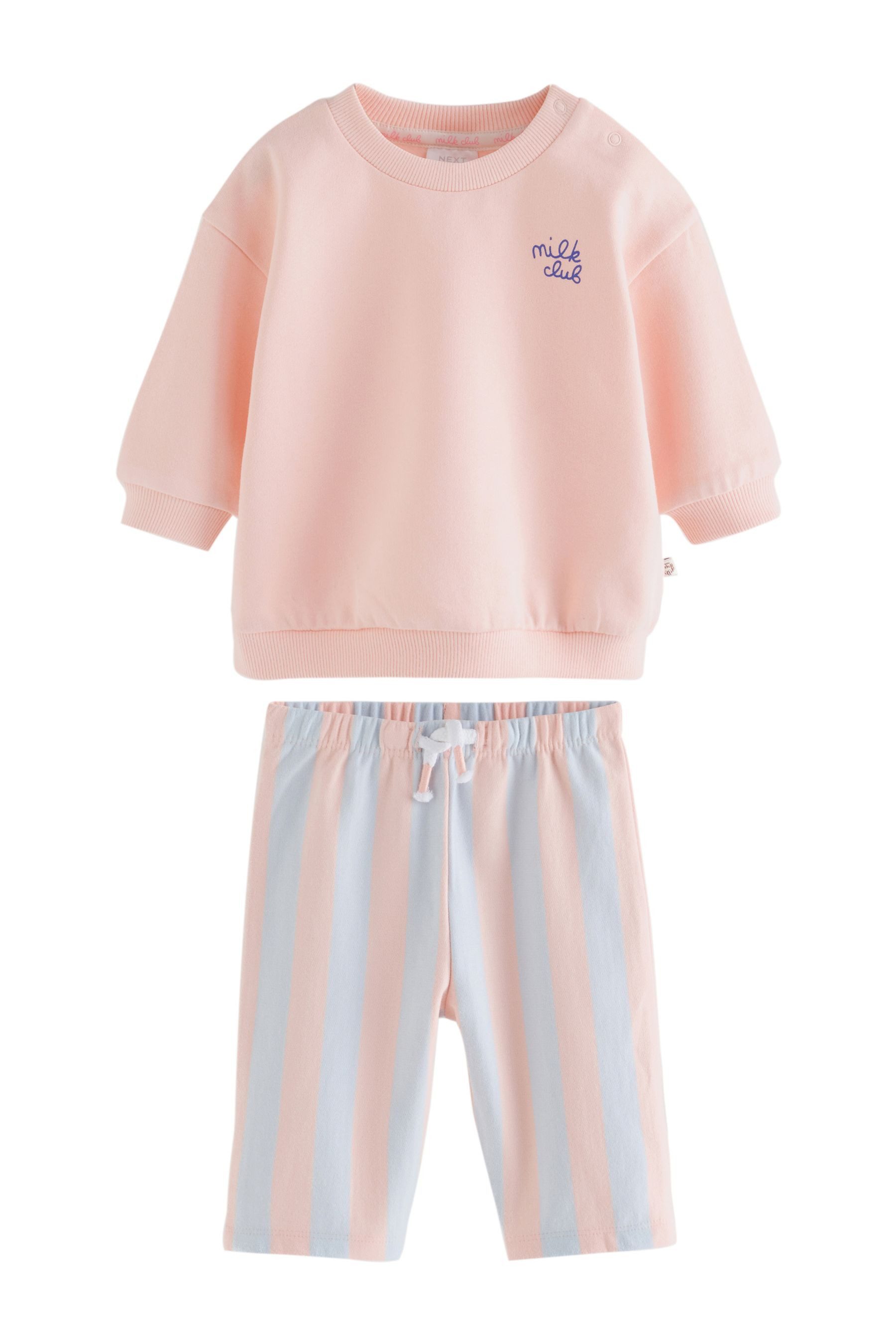 Next Sweatanzug Baby Sweatshirt und Jogginghose mit weitem Bein im (2-tlg)