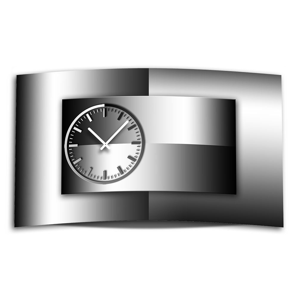 dixtime Wanduhr Digital Designer Art sw Designer Wanduhr modernes Wanduhren Design (Einzigartige 3D-Optik aus 4mm Alu-Dibond)