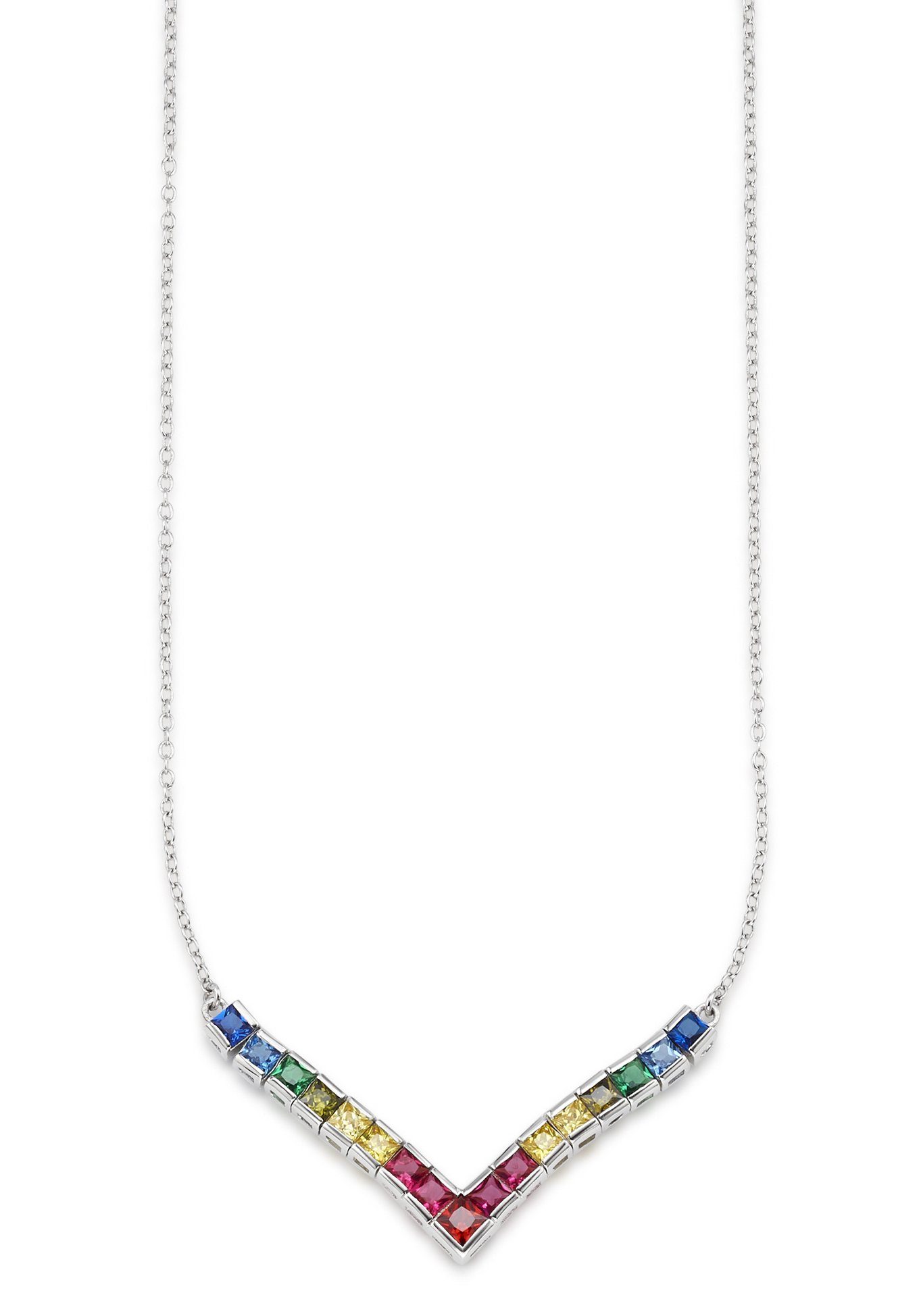 Bruno Banani Kette mit Anhänger Schmuck Geschenk Silber 925 Halsschmuck Halskette Regenbogen, mit Zirkonia (synth)