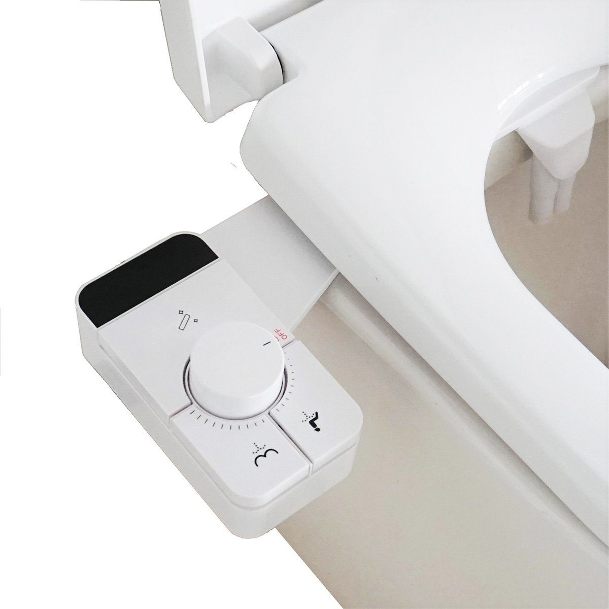 DOPWii Bidet-Einsatz Bidet-Aufsatz,2Modi,selbstreinigende 2Düsen,Lochabstand: 84-196 mm, Geeignet für Toiletten