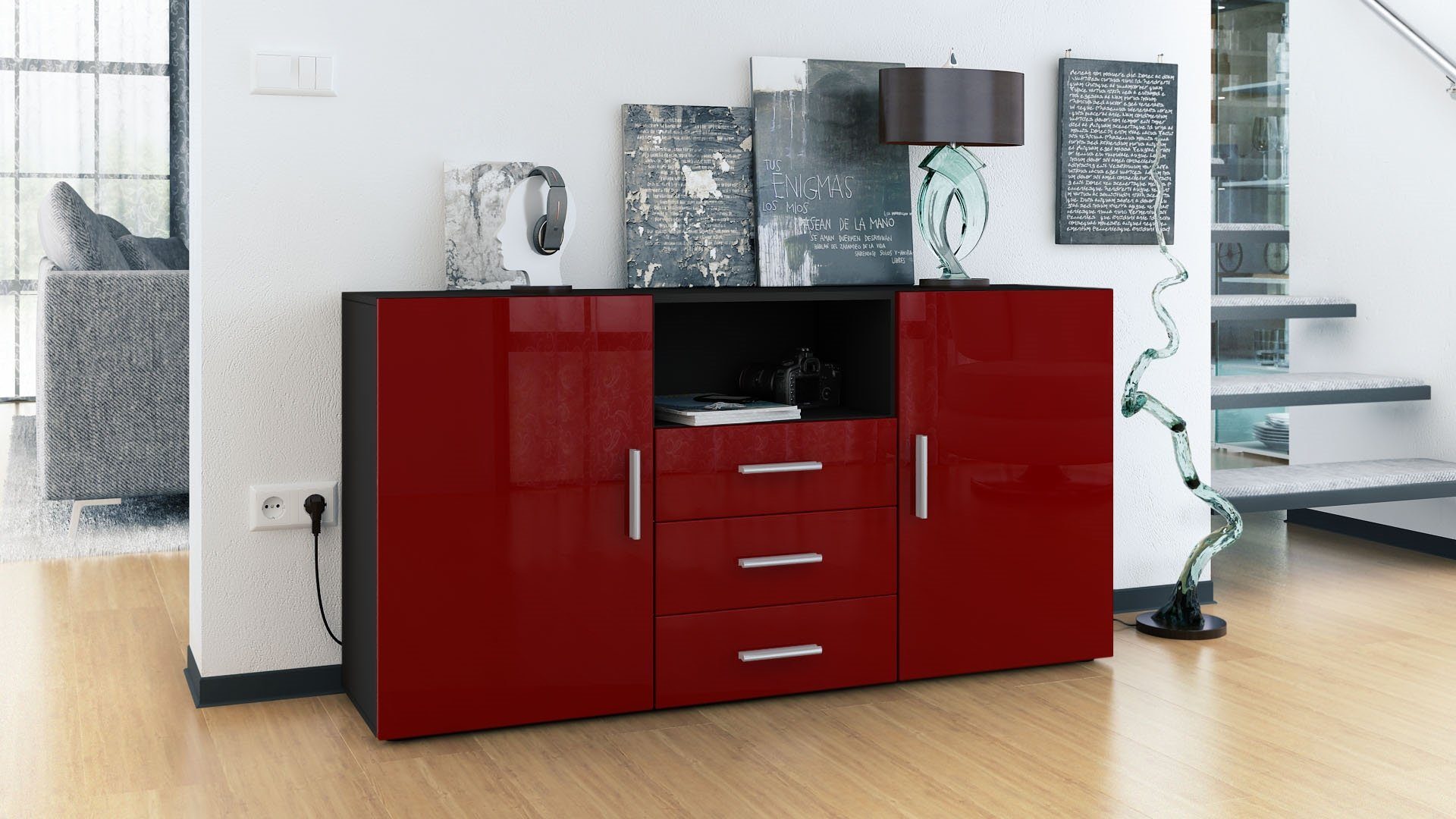 Vladon Sideboard Skadu (Kommode, mit 2 günstig online kaufen