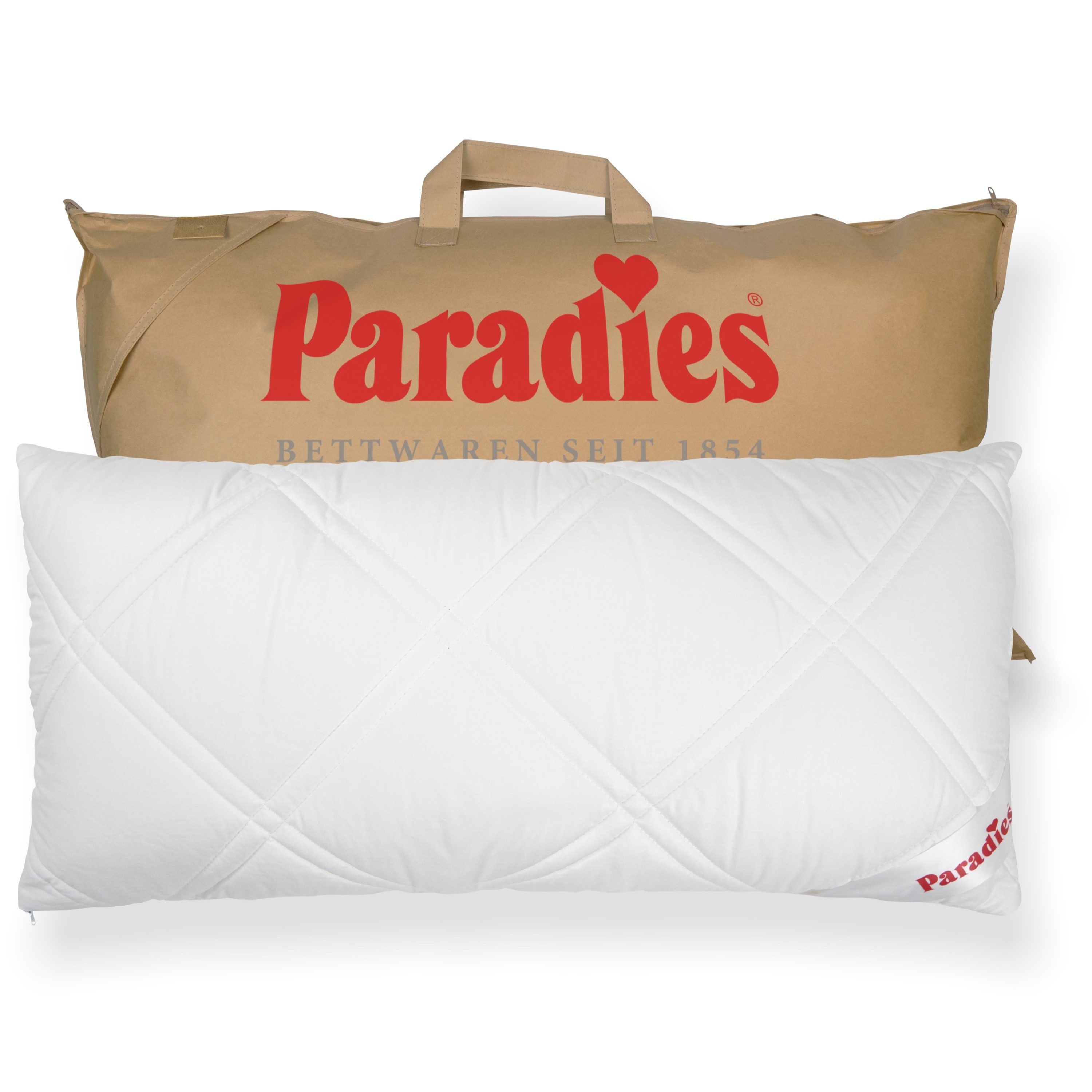Paradies Kopfkissen Softy Top Plus, Kissen mit versteppter Hülle und Reißverschluss, Füllung: 100% Polyester, Bezug: Baumwolle, Kopfkissen 40 x 80 cm