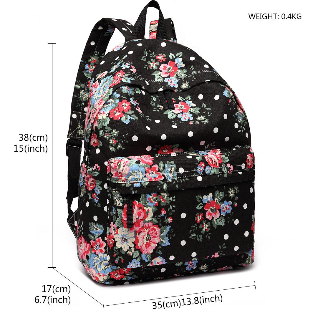 KONO Schulrucksack Schultasche Mädchen Teenager Damen Vintage Canvas Rucksack