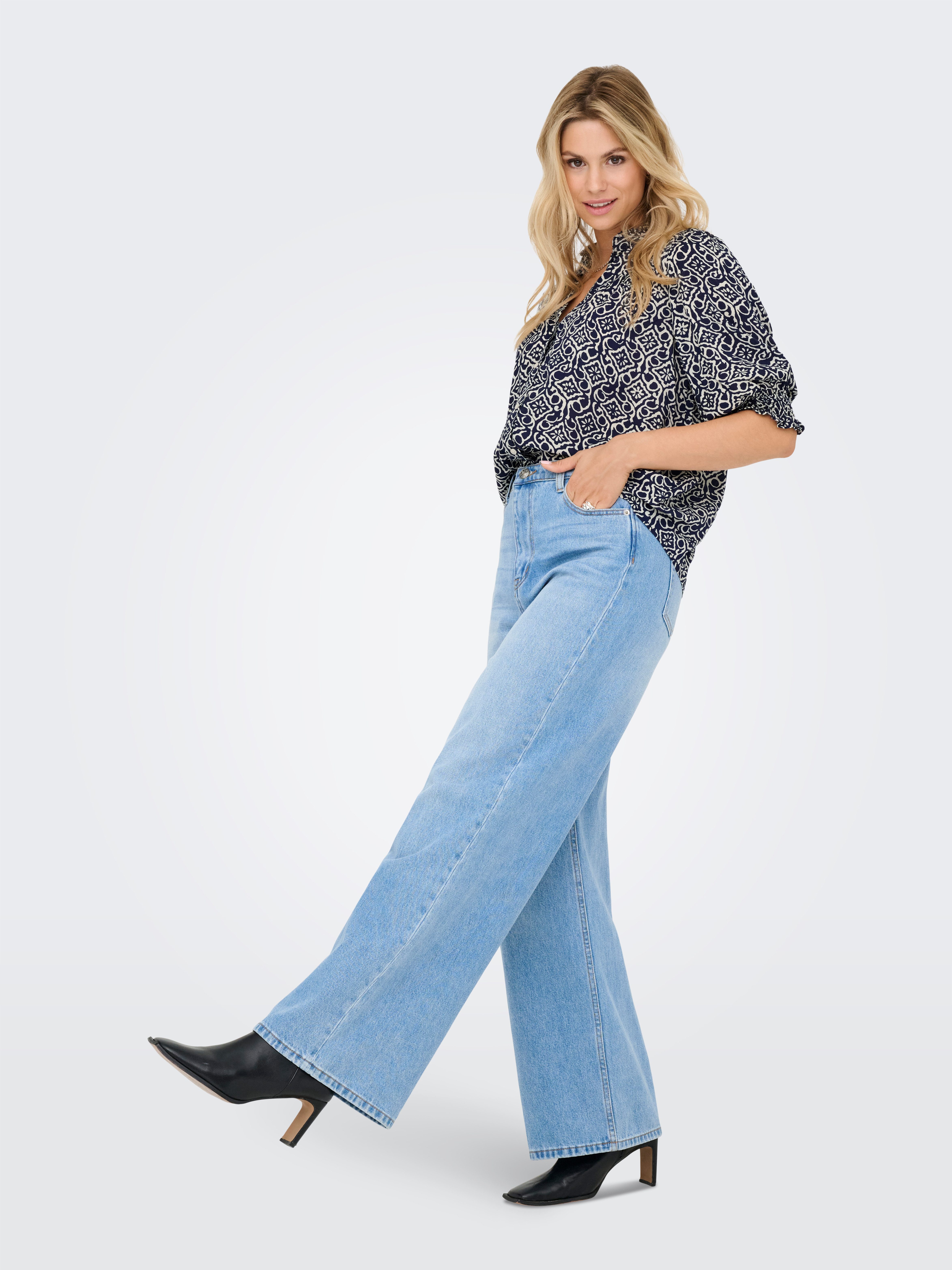 ONLY Kurzarmbluse ONLRAYA 3/4 SHIRT WVN NOOS Viskose, regular fit