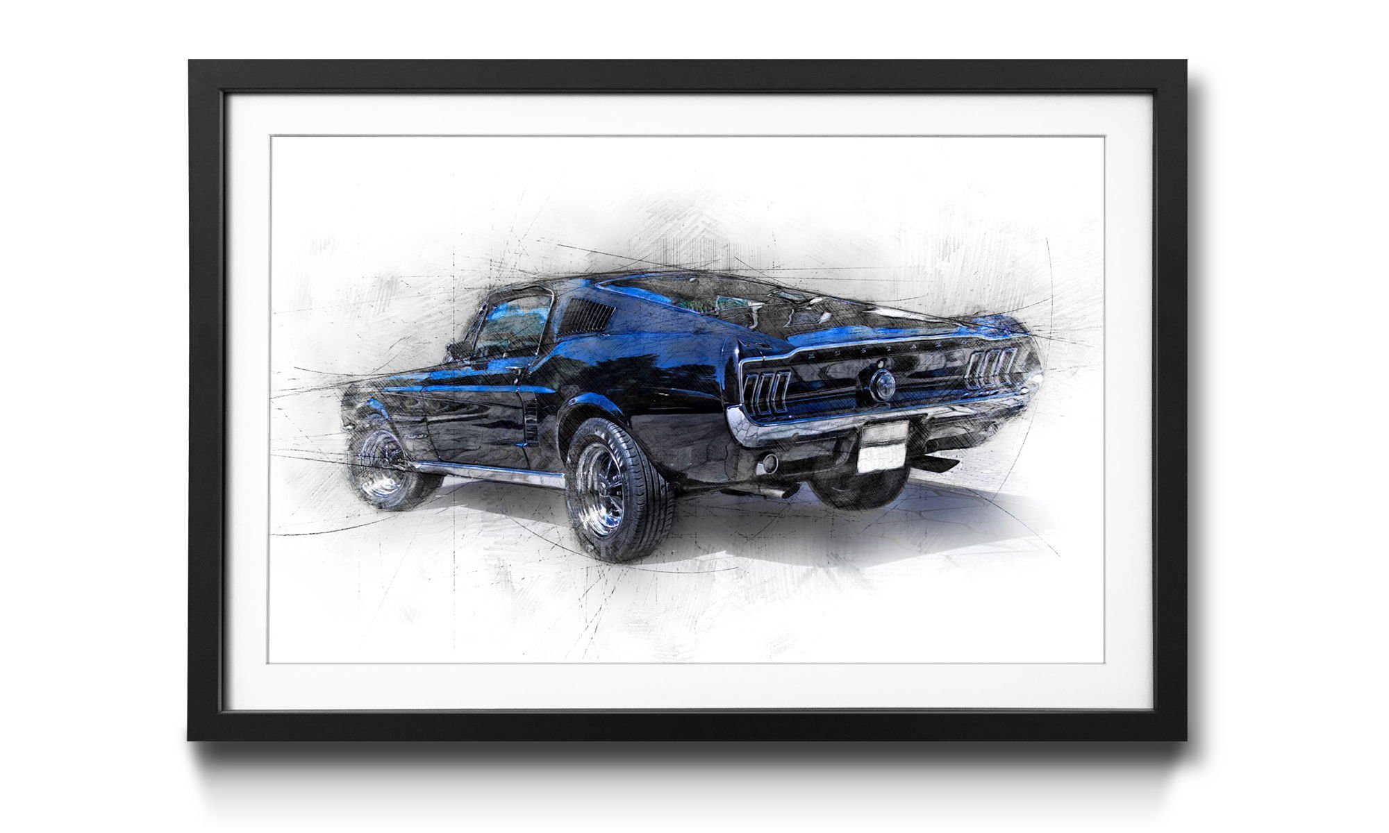WandbilderXXL Bild mit Rahmen Pure Mustang, Auto, Wandbild, in 4 Größen erhältlich