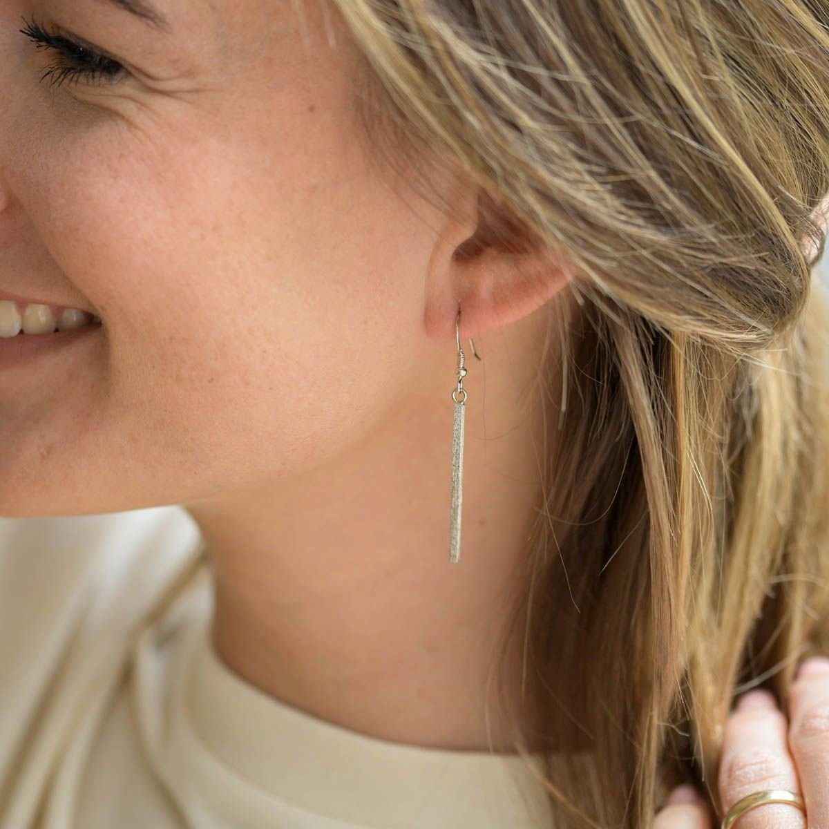 Materia Paar Ohrhänger Damen Silber Stäbchen Matt 50mm SO-80, 925 Sterling günstig online kaufen