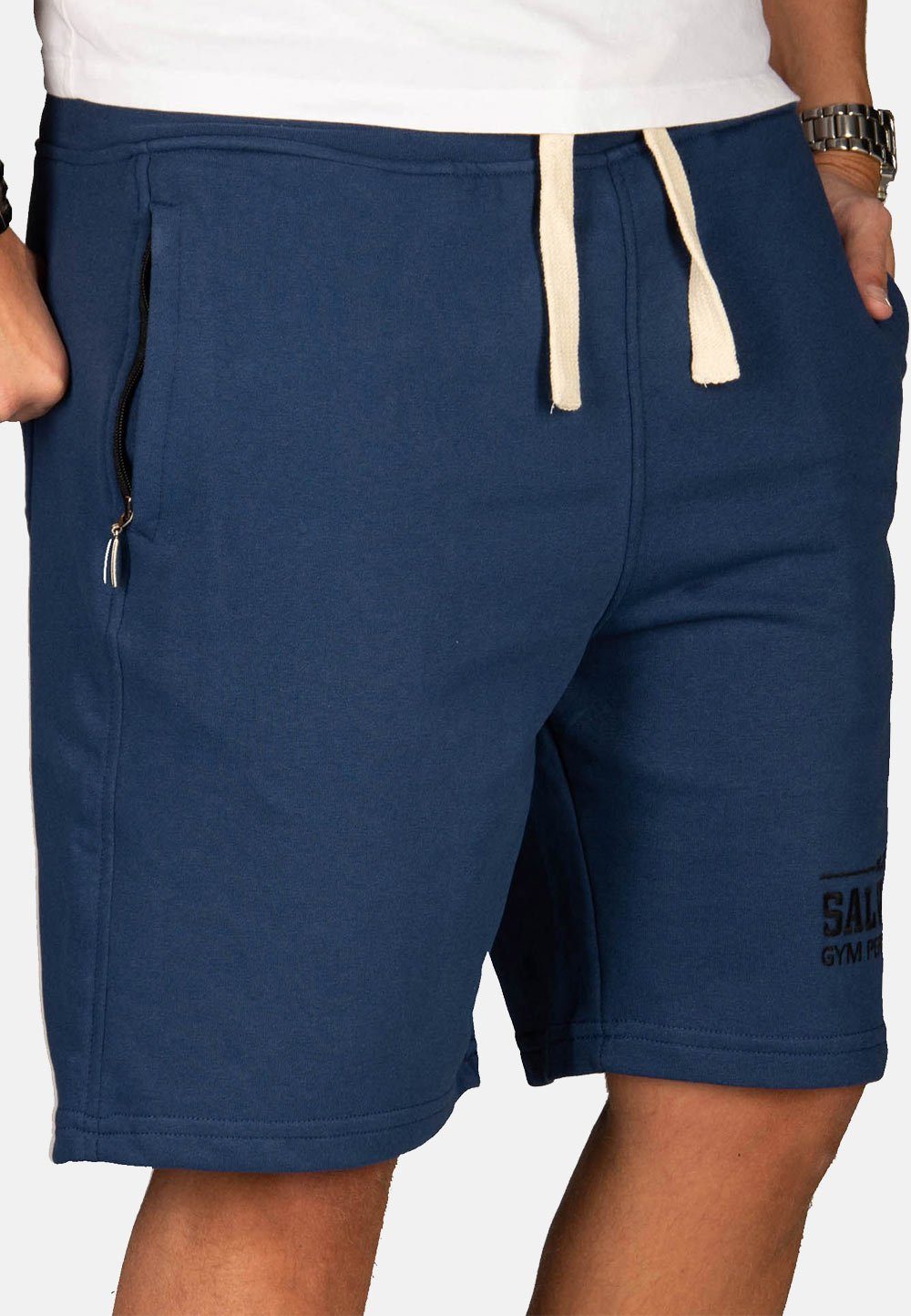 Alessandro Salvarini Shorts mit breitem Kordelzug blau