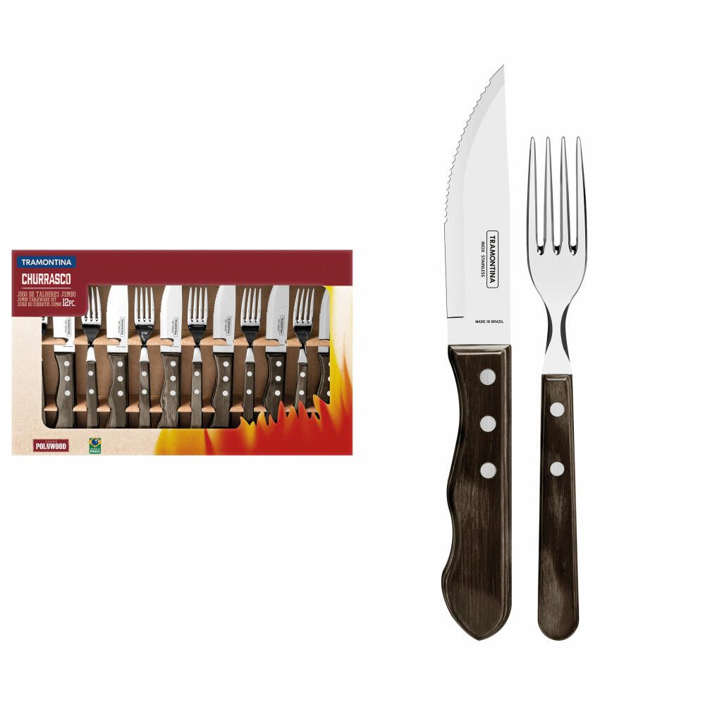 Tramontina Steakbesteck JUMBO 12-tlg., Edelstahl