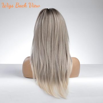 Cbei Toupet Perücken blonde lange gerade Schichten Haar mit Vorhang für Frauen