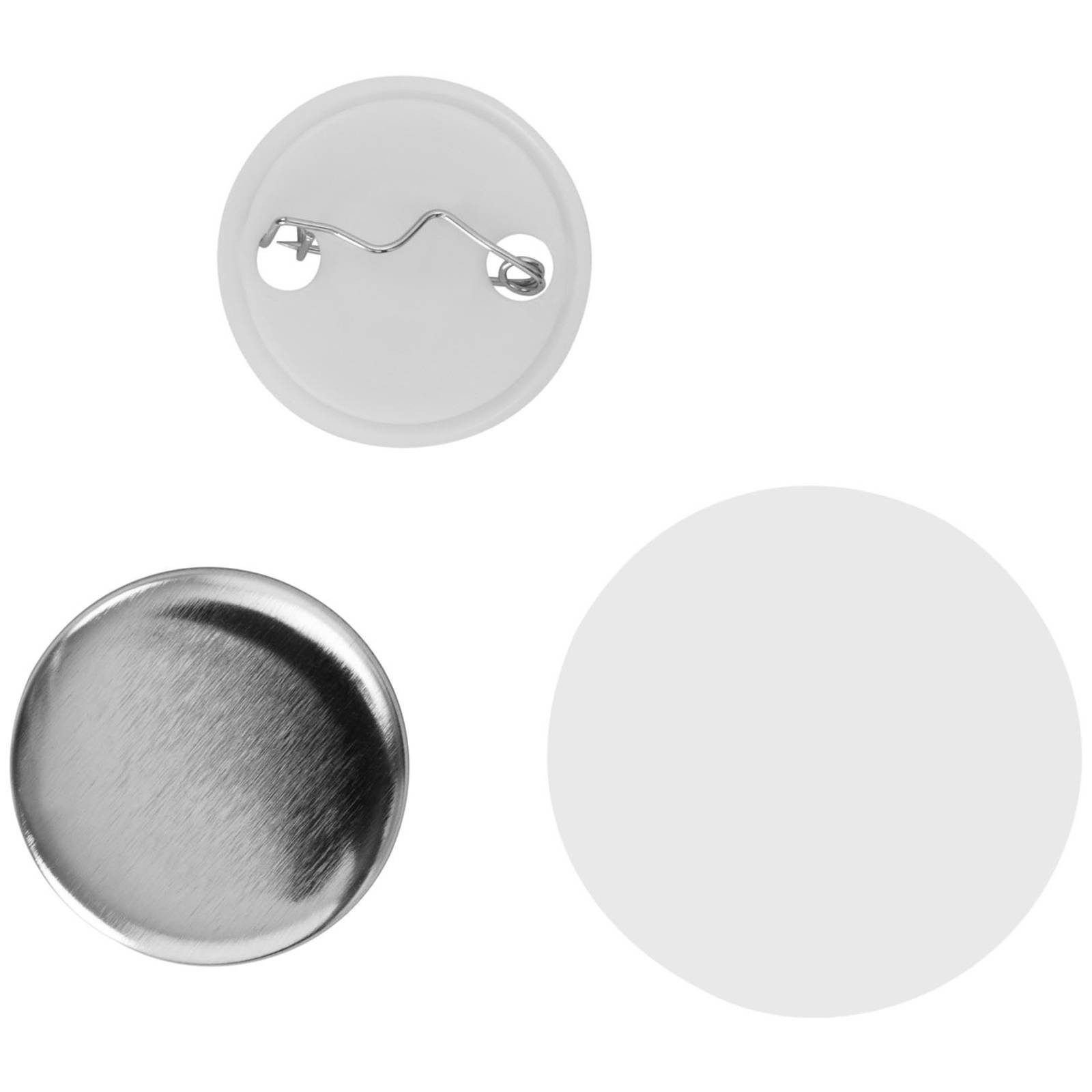 Uniprodo Button Set Buttonrohlinge 1.000 St. Ansteckbuttons Ø 32mm Buttons Rohlinge Metall