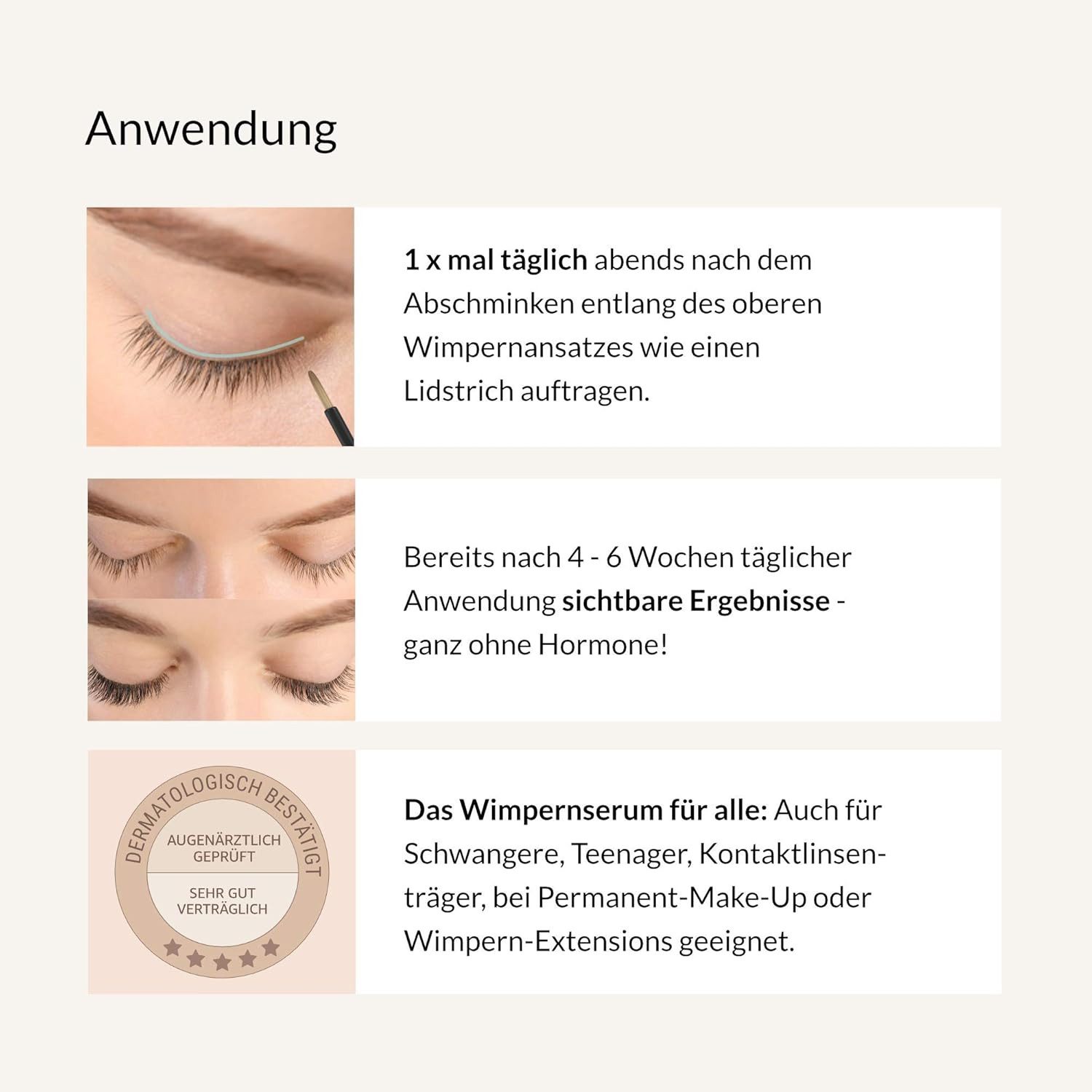 Cosphera Wimpernserum Neverending Lashes - Hormonfreies Wimpernserum, alkoholfrei, volumenverstärkend