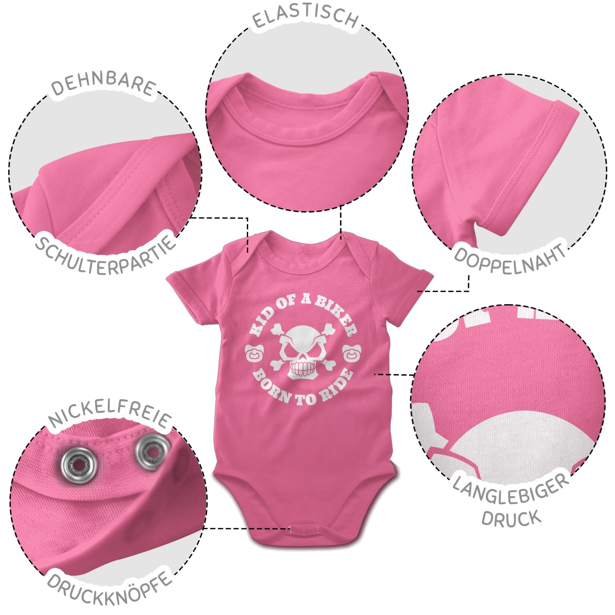 Kid to of Sprüche Shirtracer ride a Pink Baby biker 2 born Shirtbody