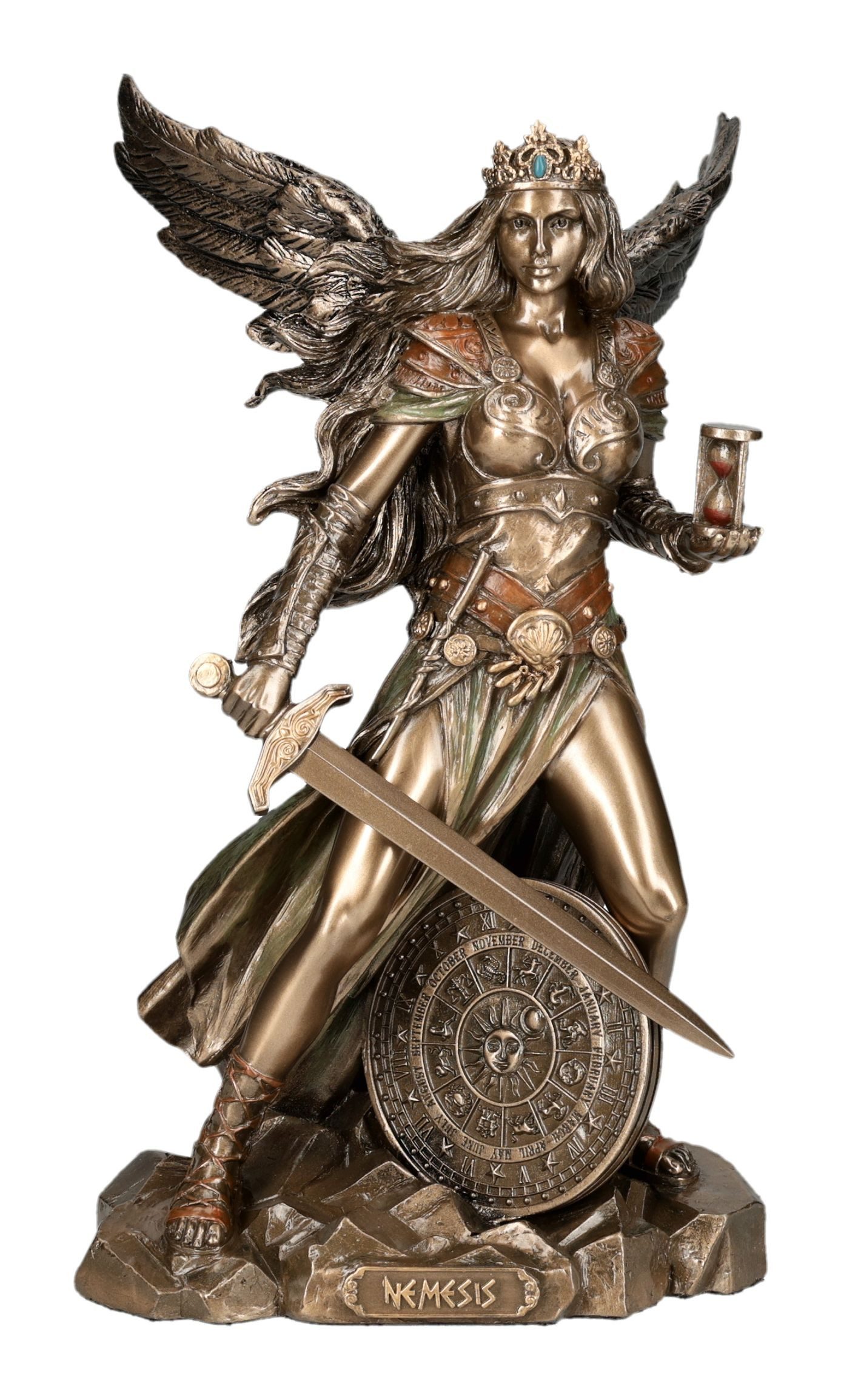 Figuren Shop GmbH Dekofigur Nemesis Figur – Göttin der Gerechtigkeit Statue 21.5 cm bronziert