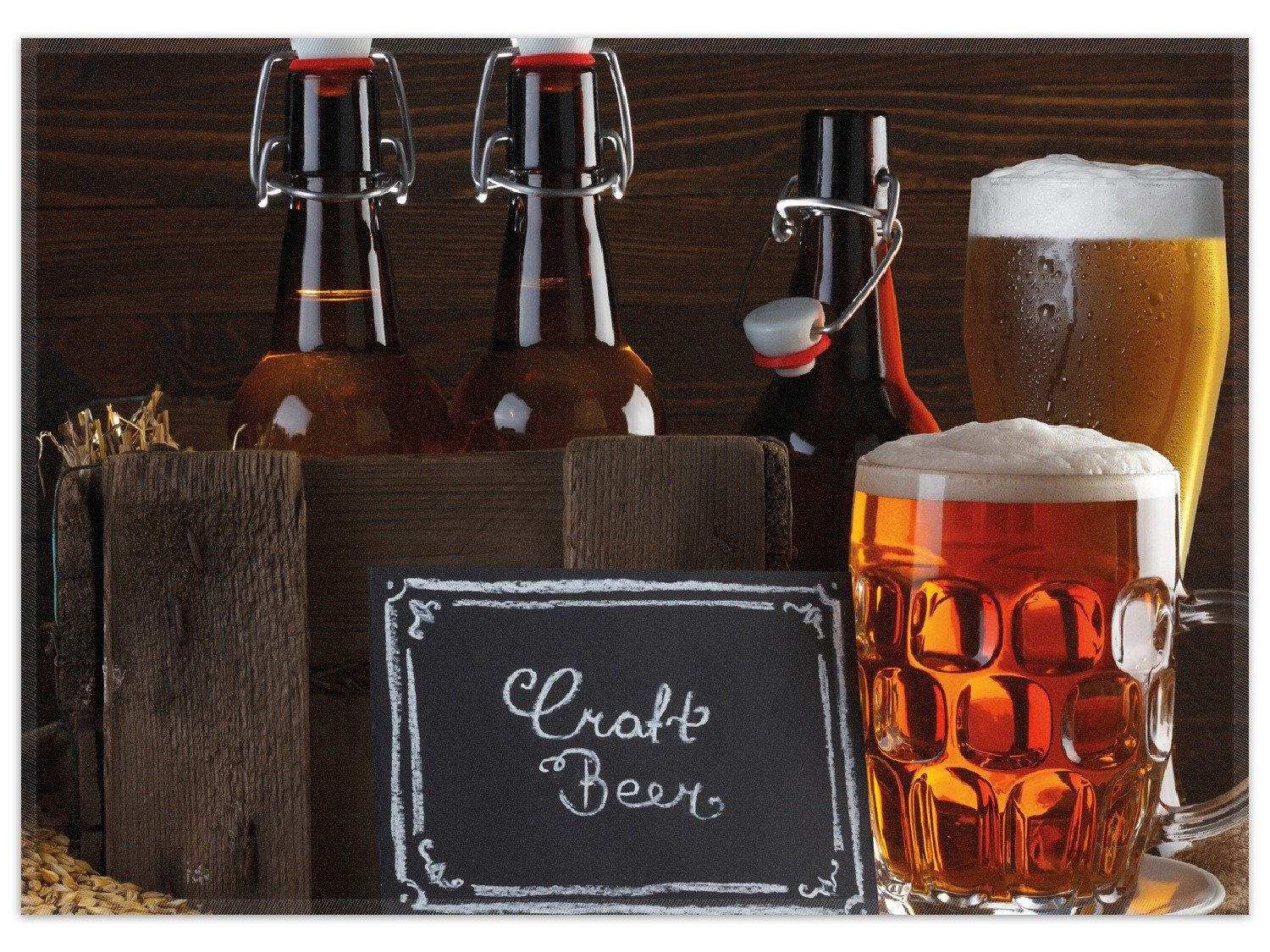 Teppich Biervarianten - Pils im Glas Flaschenbier Schild Craft Beer