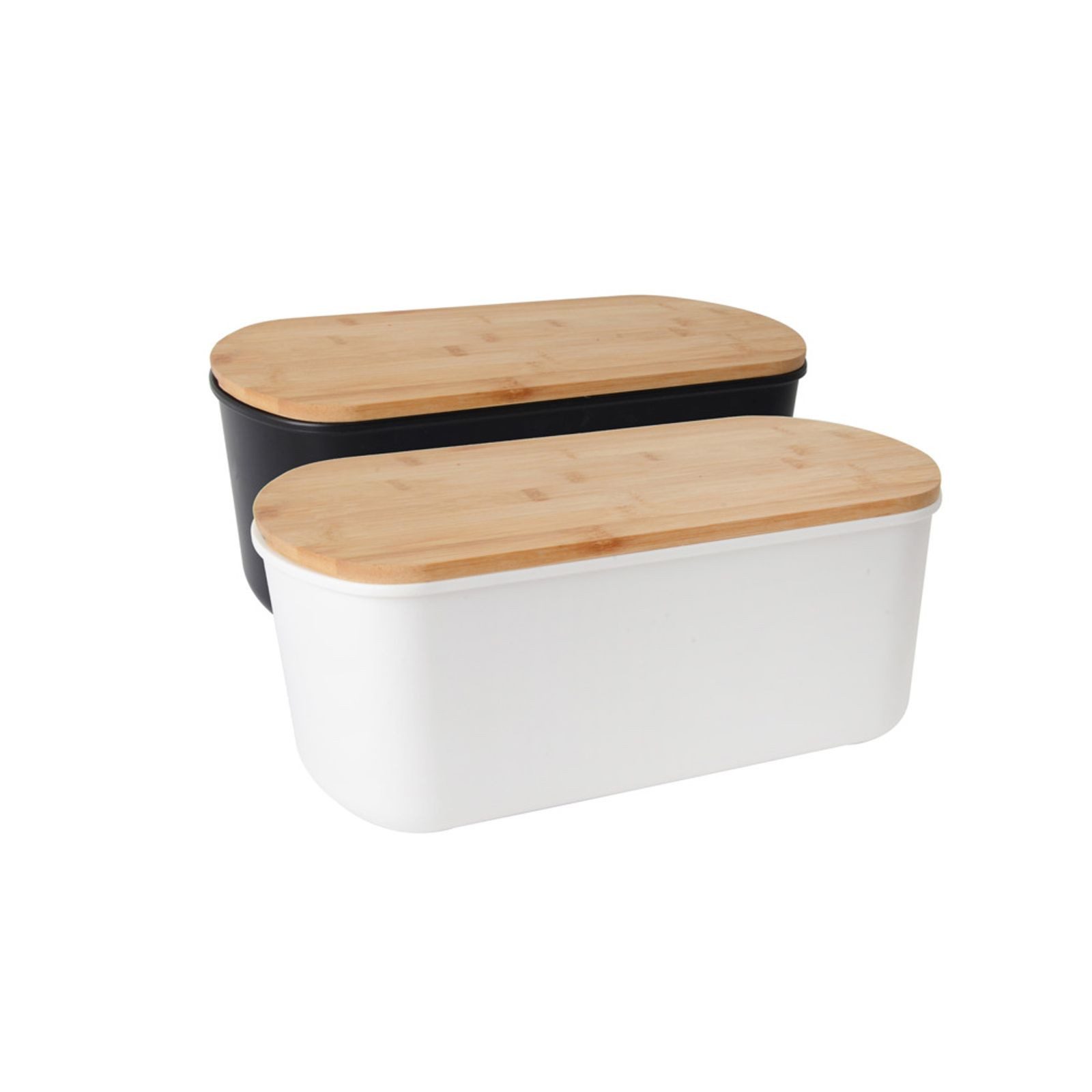 BURI Lunchbox Brotbox 34x18x14 cm mit Bambusdeckel 6 Stück