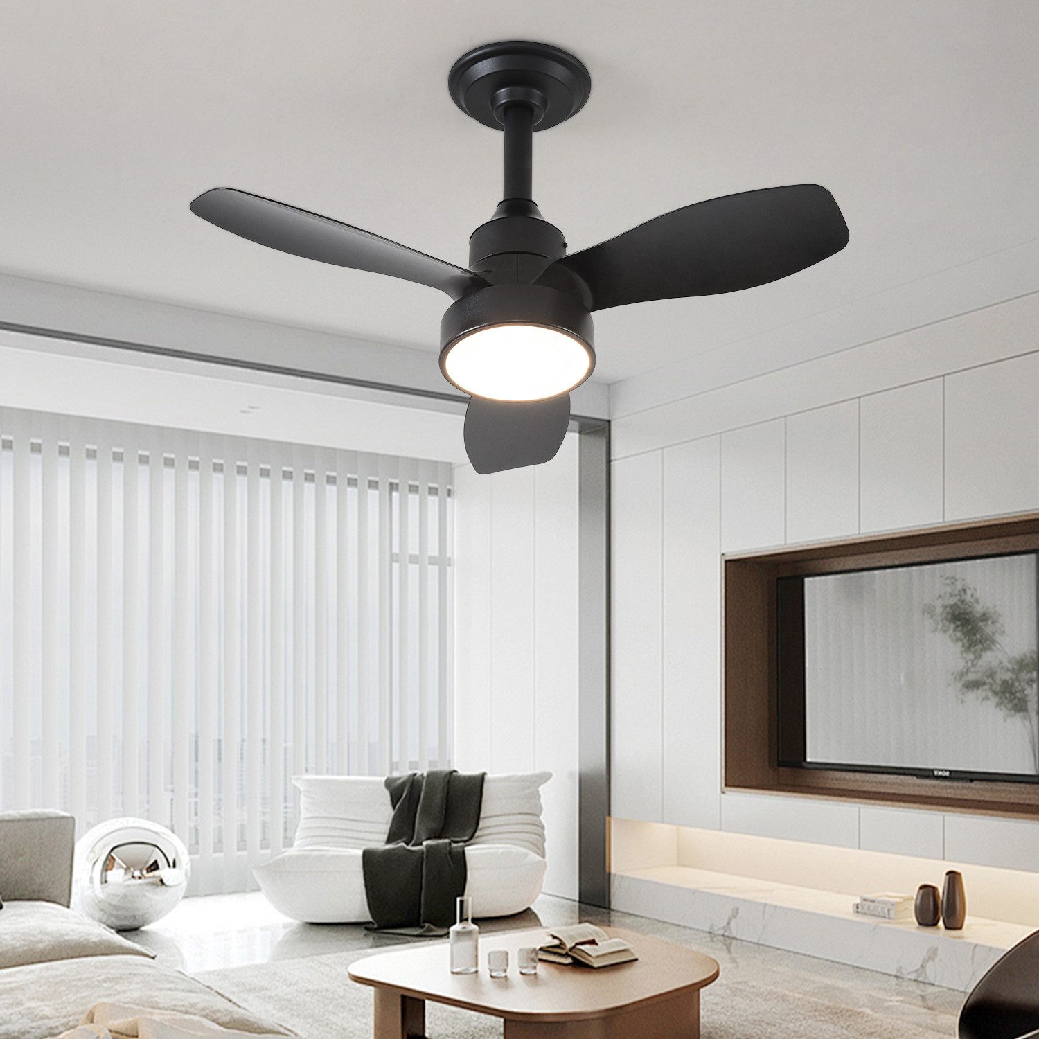 JDONG Deckenventilator mit Beleuchtung und Fernbedienung günstig online kaufen