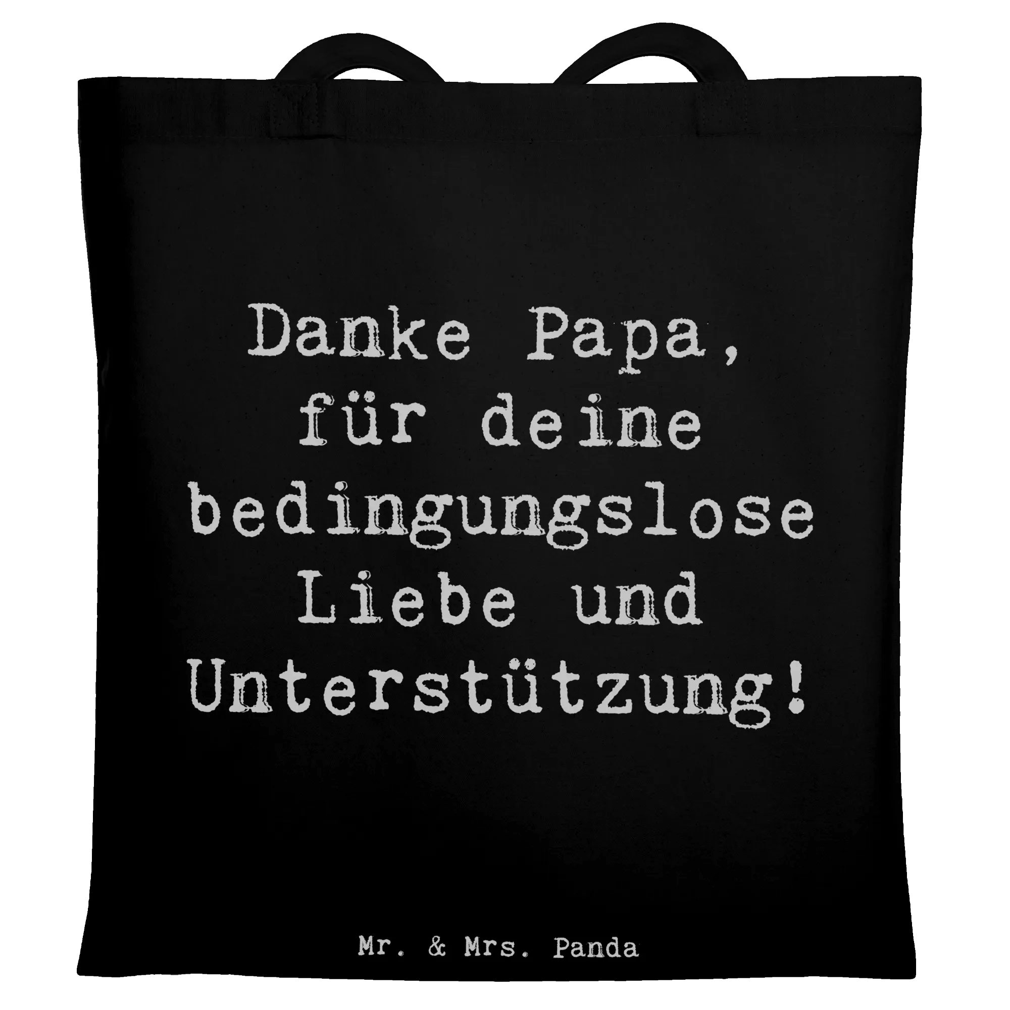 Tragetasche Spruch Danke Papa - Schwarz - Geschenk, Vatertag, Stofftasche, Gesche