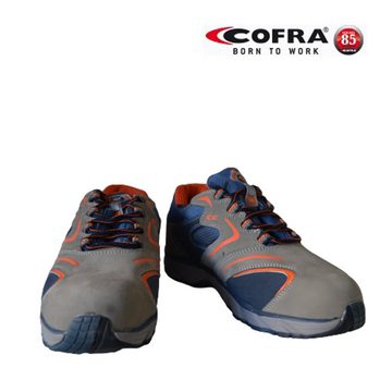 Cofra Sicherheitsschuhe New Squash Grey S3 SRC Sicherheitsschuh (Set, 3-tlg., 1 Paar Sicherheitsschuhe + 2 Paar Arbeitshandschuhe (Größe 9 + 10) KAPPE: Stahlkappe mit 200 J Zehenschutz, gelochtes AIR Fußbett