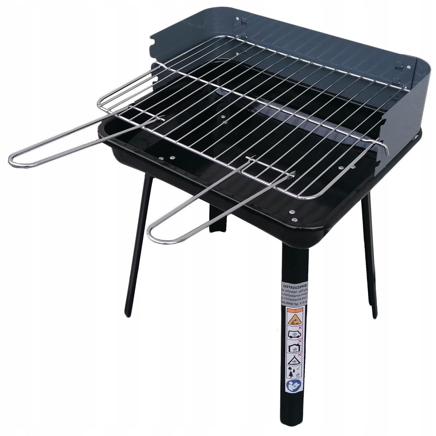 Master Grill & Party Holzkohlegrill MG936 Tragbarer klappbarer rechteckiger Holzkohlegrill, Höhe: 45 cm, Tiefe: 31 cm, Breite: 36 cm